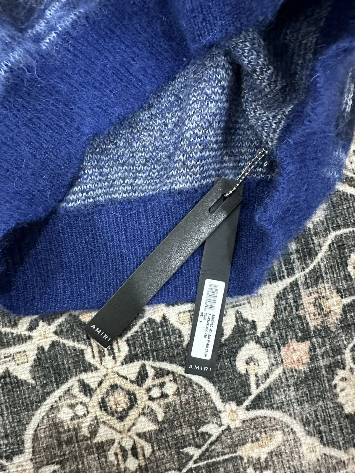 Amiri Blue Brushed Mohair Blend Logo Sweater Size US S / EU 44-46 / 1 - 2 Thumbnail