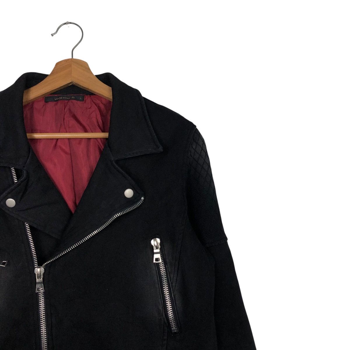 Designer × Japanese Brand × Vintage 📌Cropped Biker Jacket Double Collar Vence Exchange Size US L / EU 52-54 / 3 - 7 Thumbnail