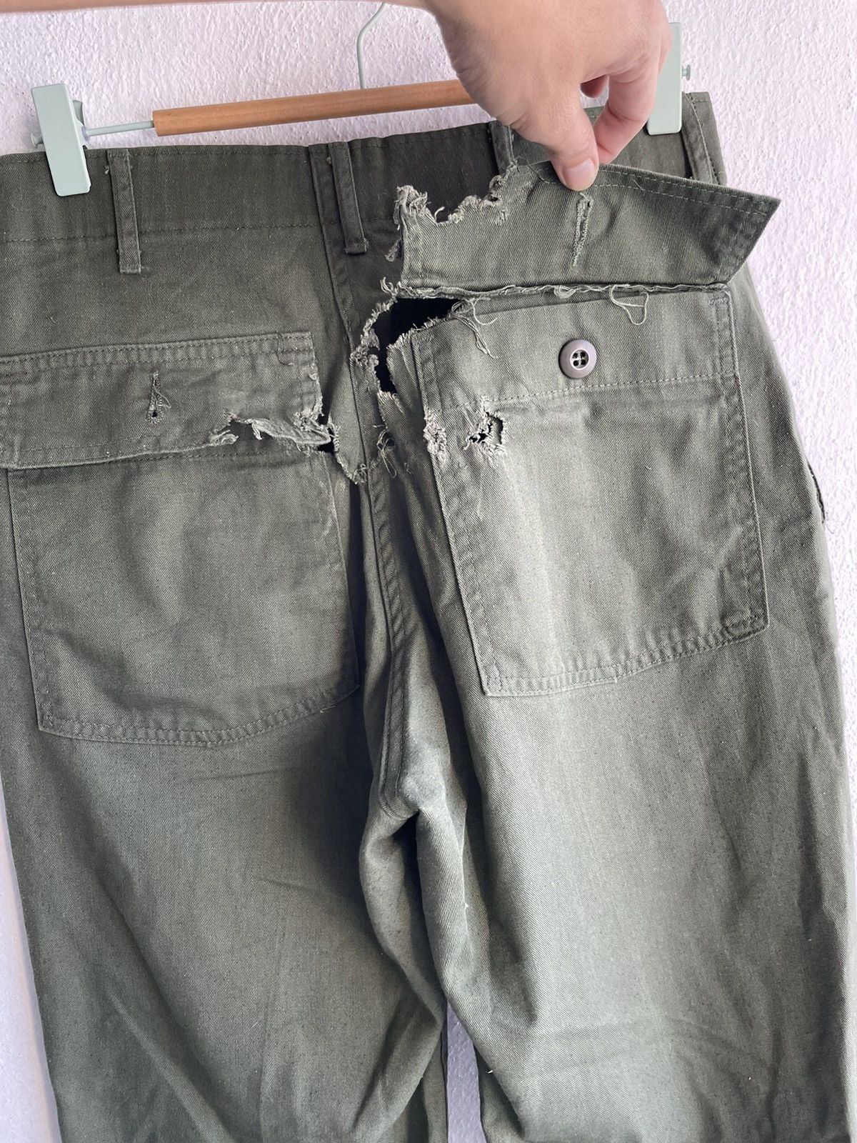 Orslow RIP🔥70s 0G 507 Vietnam Fatigue Trousers Pants Green 30X27 Size US 29 - 12 Thumbnail