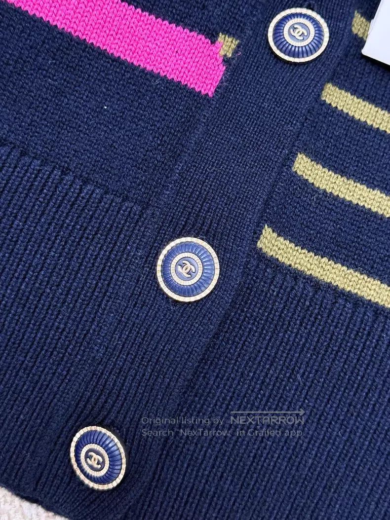 Chanel Chanel Colorful striped long-sleeved knitted cardigan coat Size XXS / US 00 / IT 34 - 4 Thumbnail