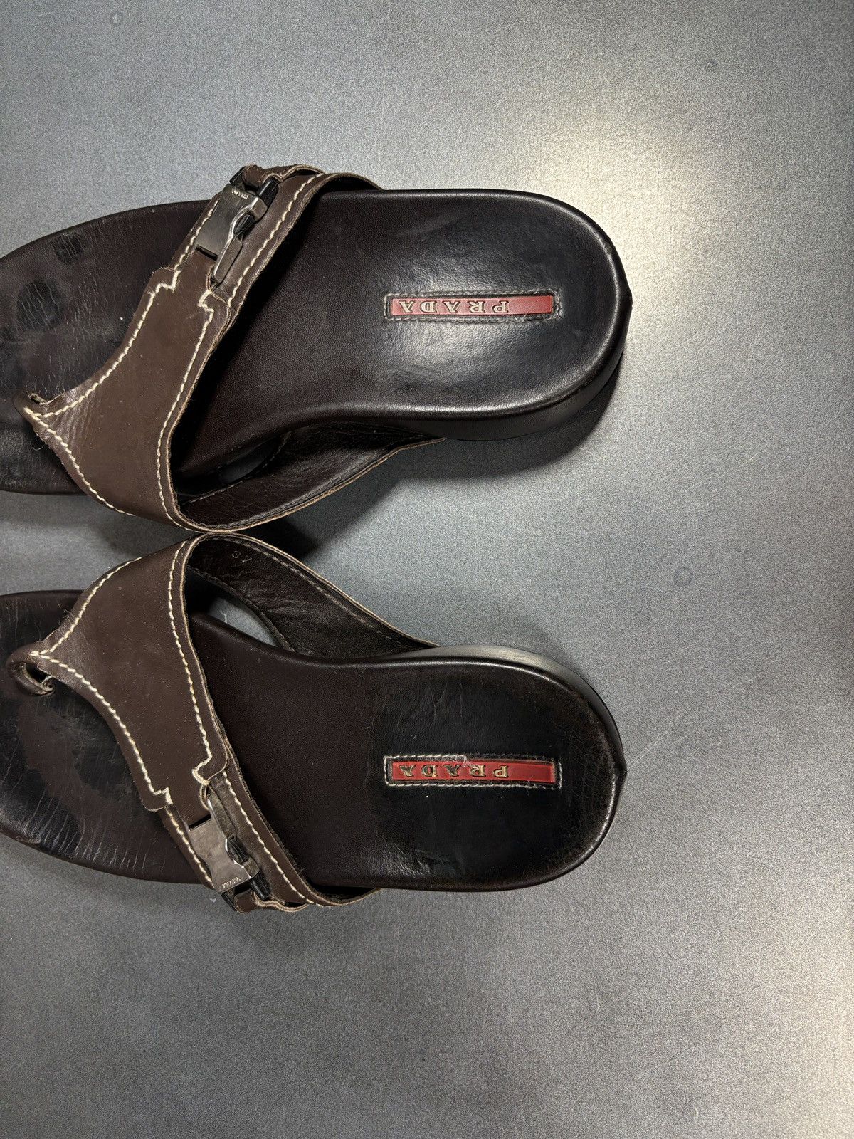 Prada Vintage Prada Sport Flip Flops 2000s Linea Rossa Mules SlipS Size US 7 / IT 37 - 5 Thumbnail