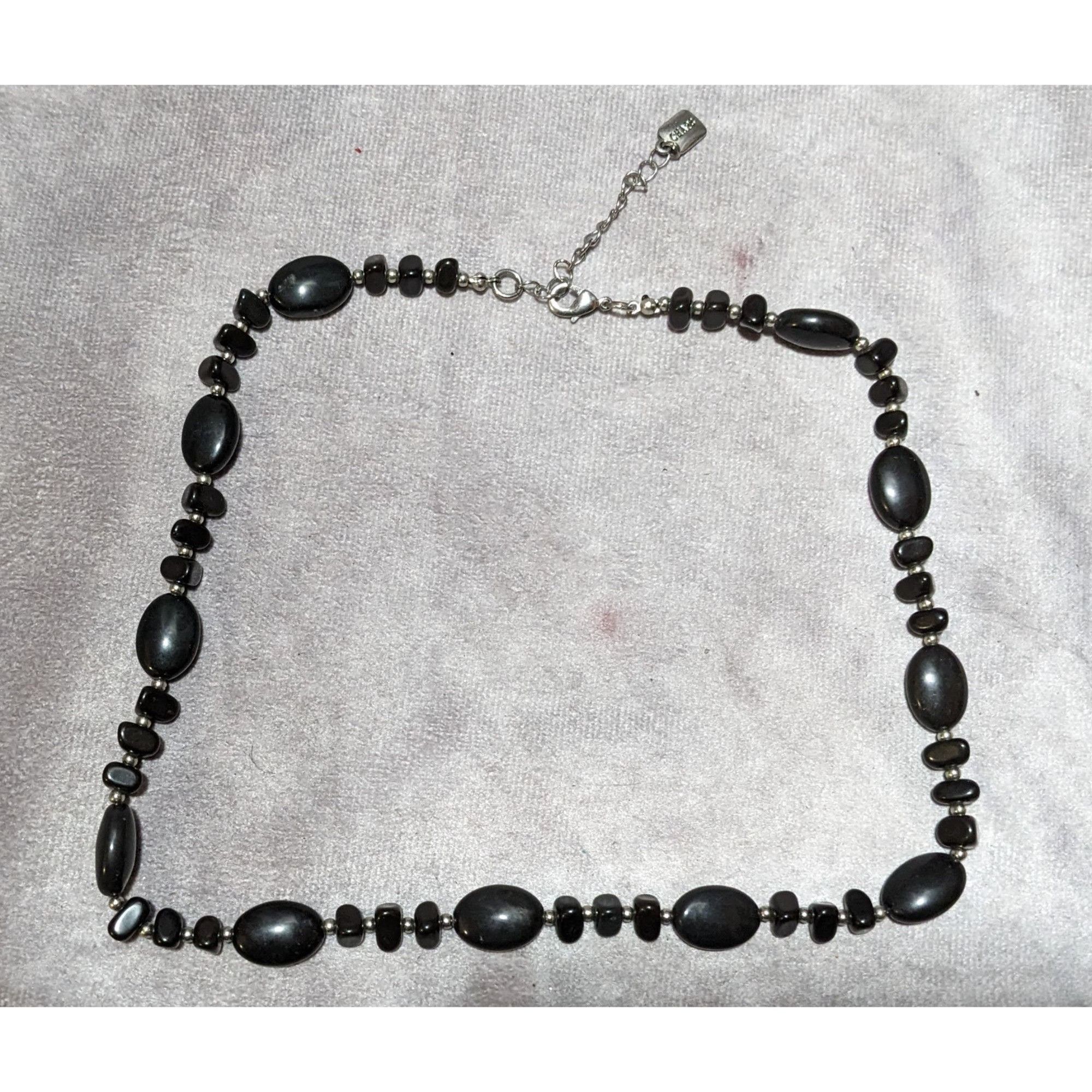 Chaps Preppy Beaded Chaps Black And Silver Necklace Size ONE SIZE - 3 Thumbnail