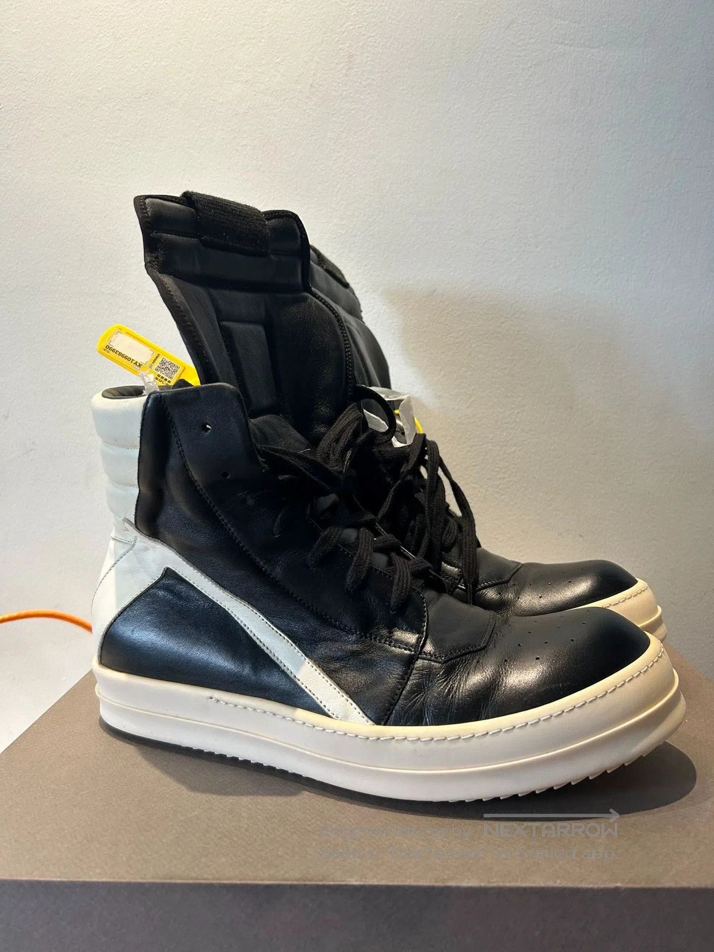 Rick Owens rick owens leather high-top sneakers size 43.5. Size US 10 / EU 43 - 3 Thumbnail