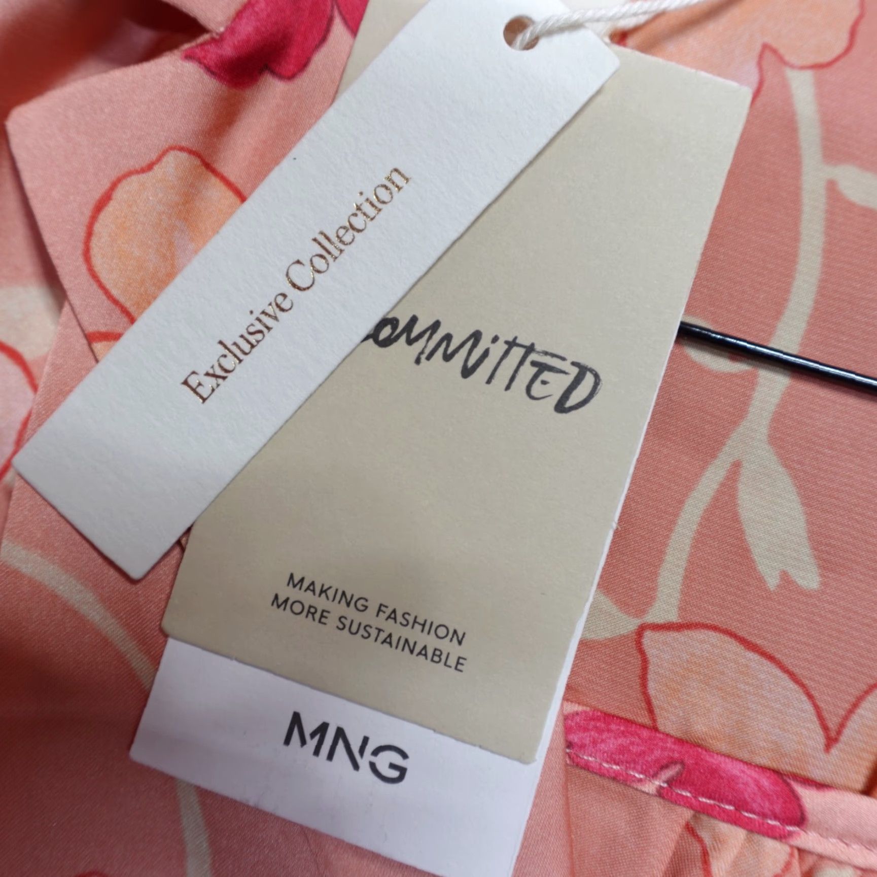 Mango MANGO Womens Top XL Pink Floral Satin Blouse MNG NEW Size XL / US 12-14 / IT 48-50 - 3 Thumbnail