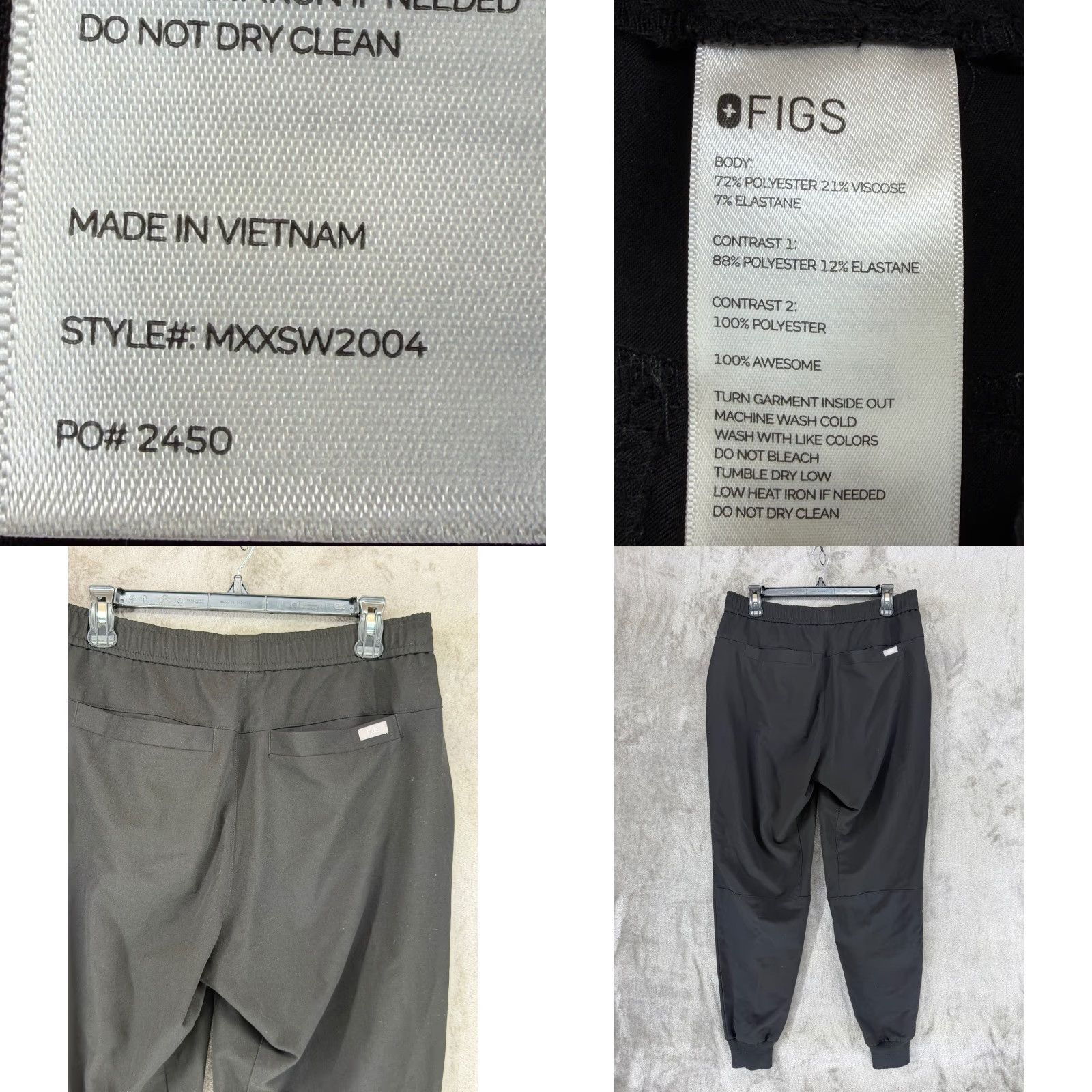 Vintage FIGS Technical Collection Mens Medium Black Jogger Scrub Pants MXXSW2004 M Size US 31 - 8 Thumbnail