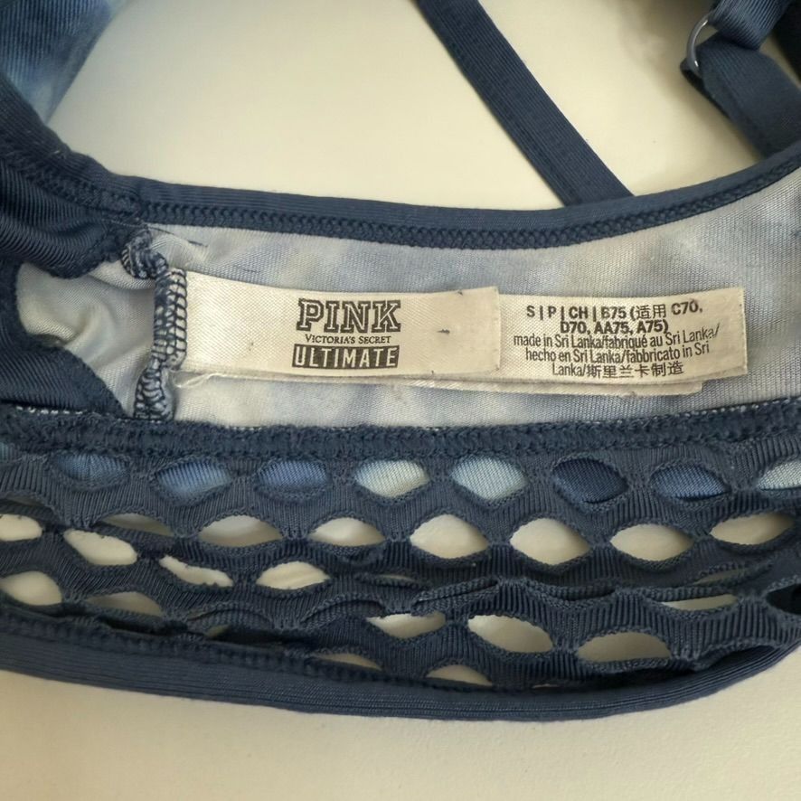 Pink Pink Victorias Secret Blue Tie-Dye Sports Bra Web Detail Lig Size ONE SIZE - 4 Thumbnail