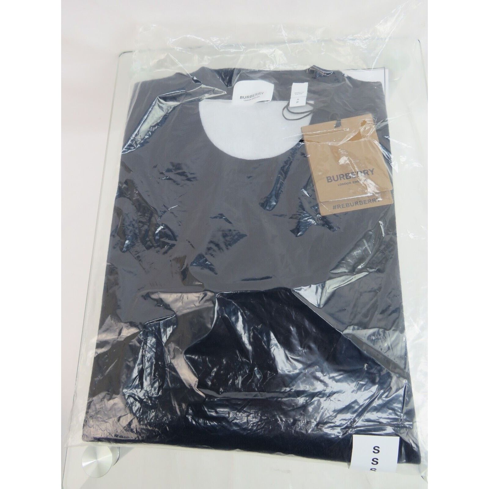 Burberry NEW BEMPTON DARK BLUE WOOL ELBOW CHECK PATCHES SWEATER S Size S / US 4 / IT 40 - 7 Thumbnail