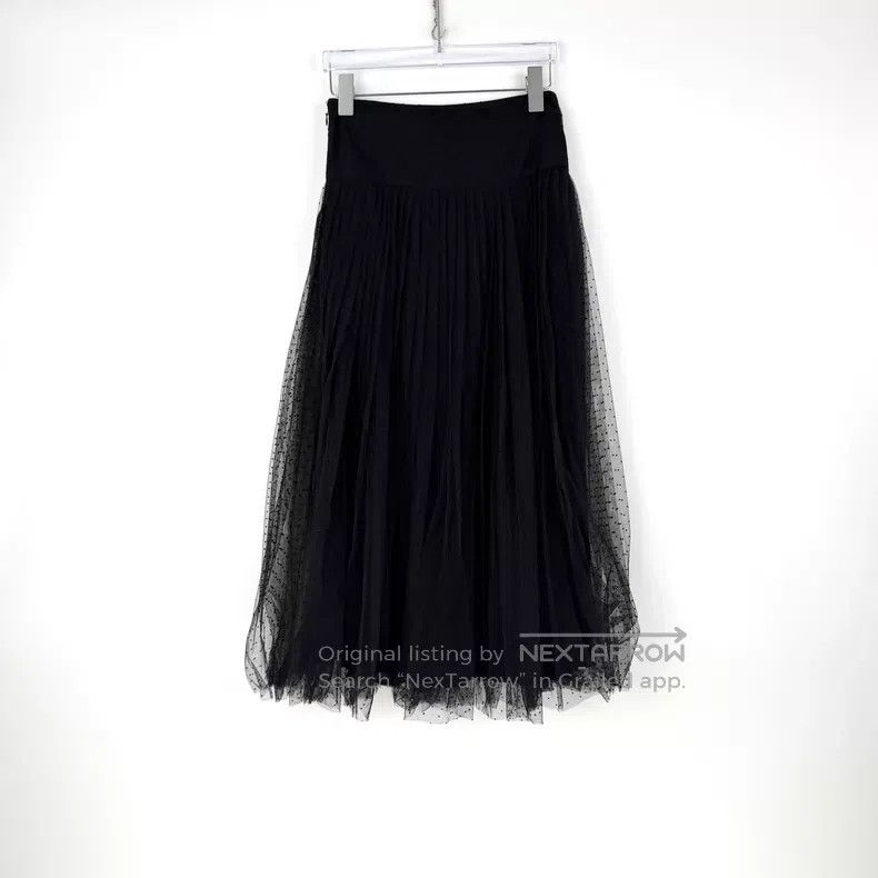 Dior Dior Black polk dotted gauze skirt Size 24" / US 00 / IT 34 - 4 Thumbnail