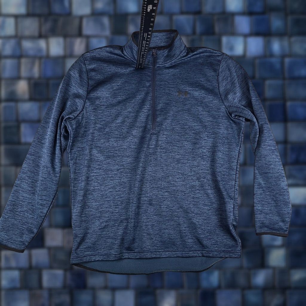 Under Armour Sweater Mens XL Navy Heathered Loose Coldgear Performance EC