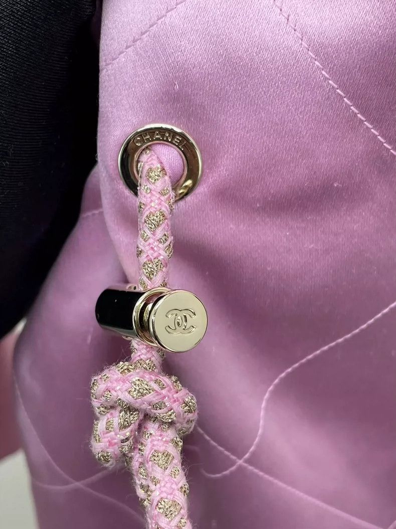 Chanel Chanel 23P pink diamond silk drawstring jacket Size S / US 4 / IT 40 - 4 Thumbnail