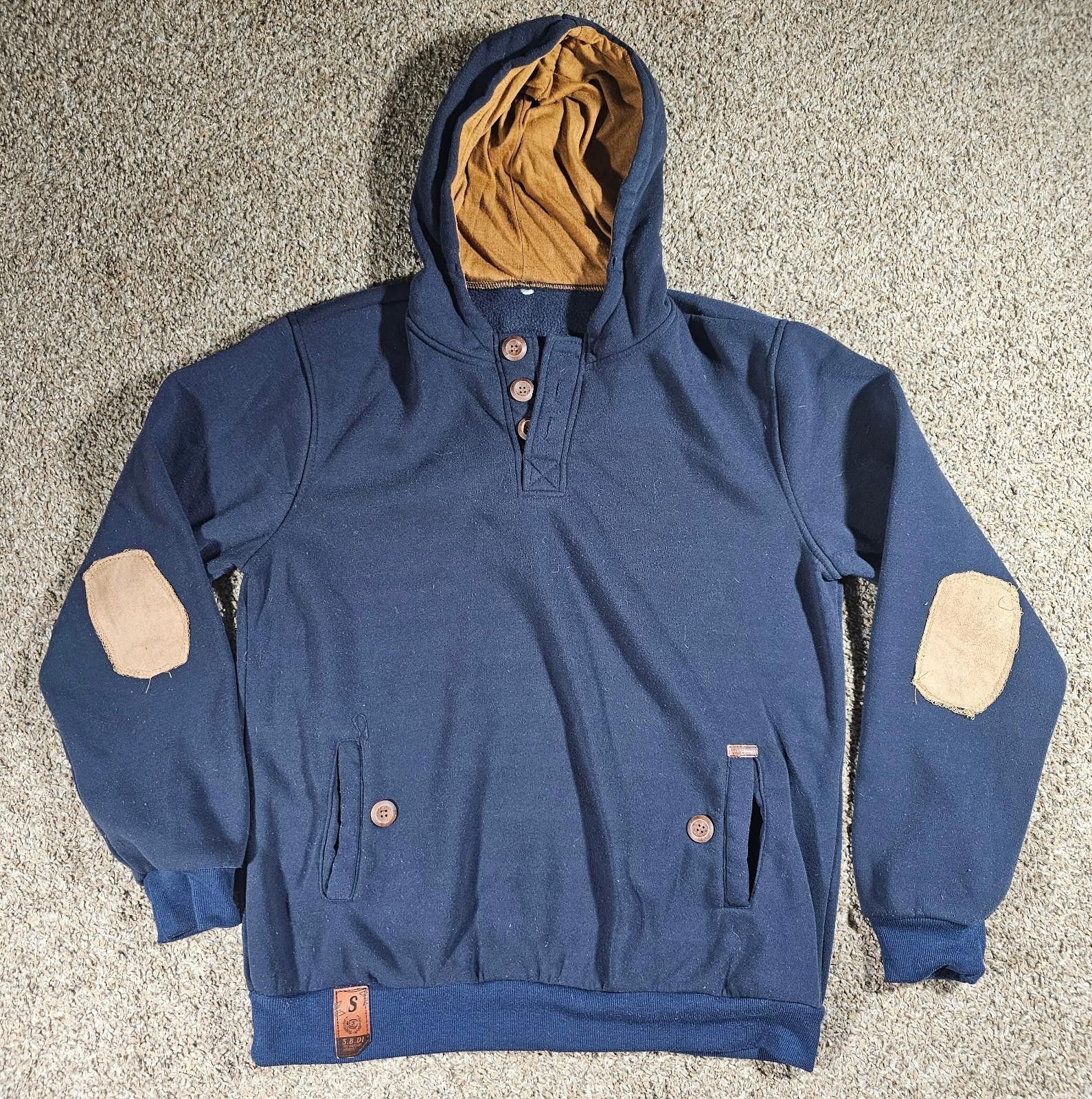 Other Blue Hoodie Button Front Elbow Pads SEE MEASUREMENTS Size US L / EU 52-54 / 3 - 1 Thumbnail