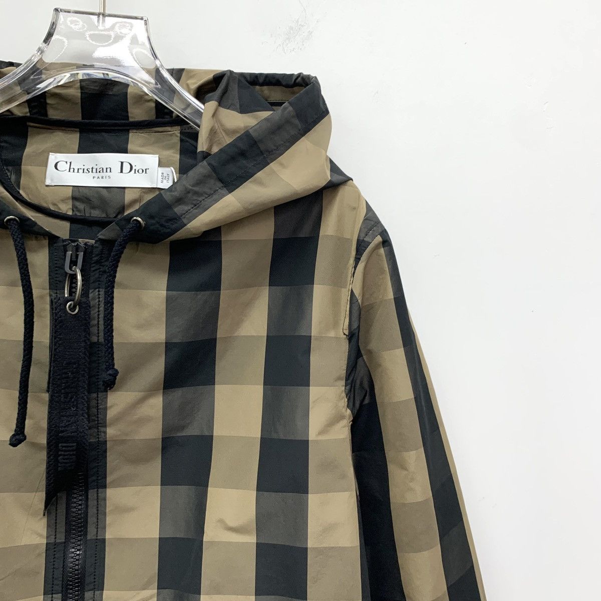 Dior Dior Brown Plaid Bee Embroidered Hooded Zipper Jacket Size XS / US 0-2 / IT 36-38 - 3 Thumbnail