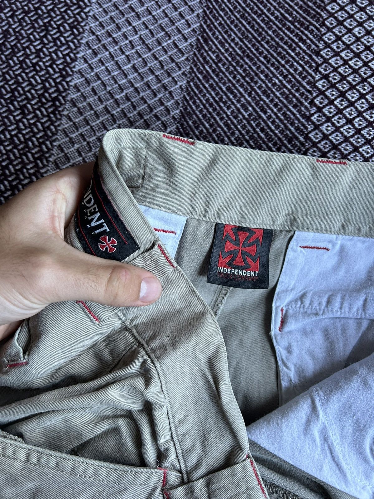 Independent Truck Co. Vintage Independent Beige Rap Shorts Streetwear Style Sz 34 Size US 34 / EU 50 - 9 Thumbnail