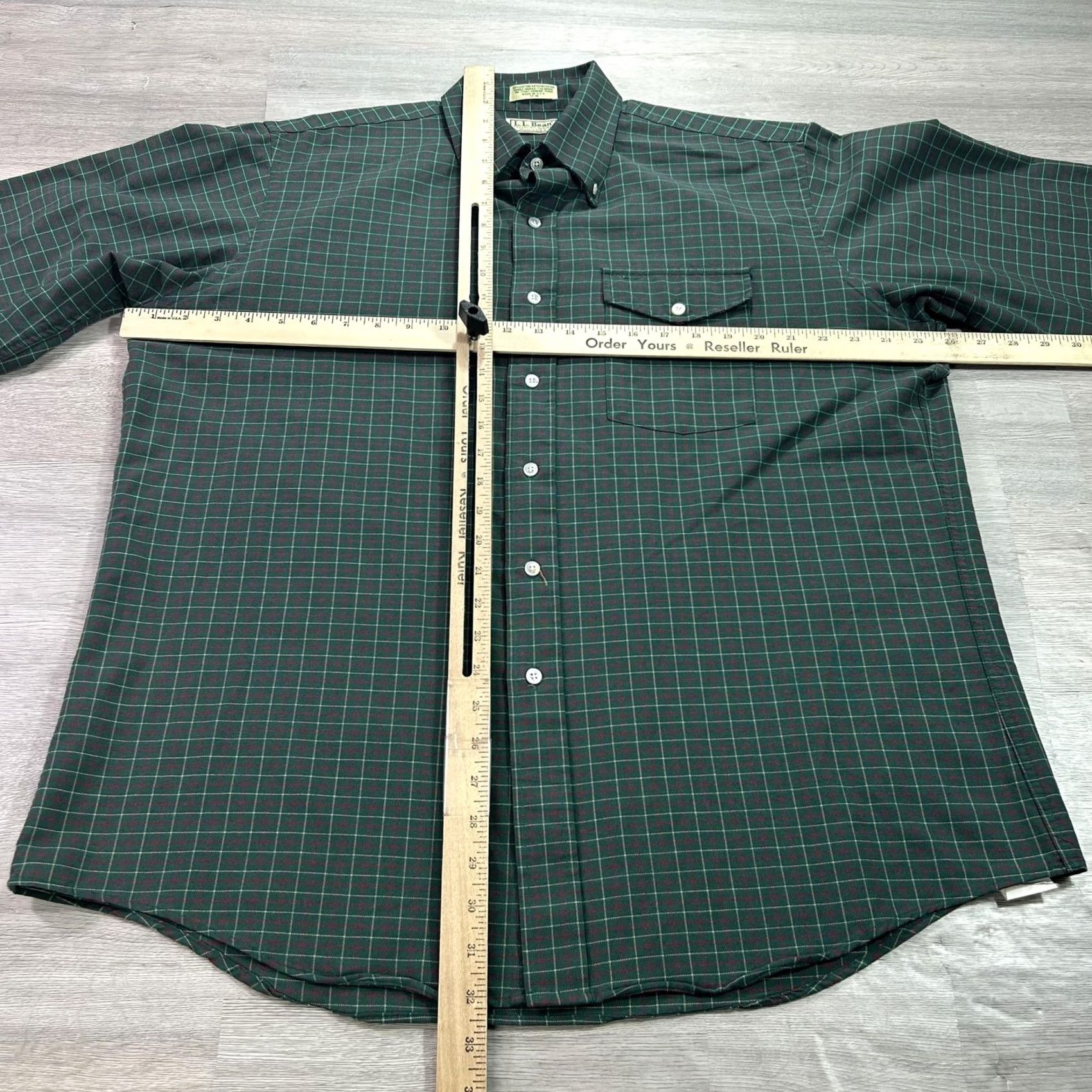 Vintage VINTAGE L.L. Bean Shirt Mens XL Green Plaid Long Sleeve Button Up Made In USA Size US XL / EU 56 / 4 - 5 Thumbnail