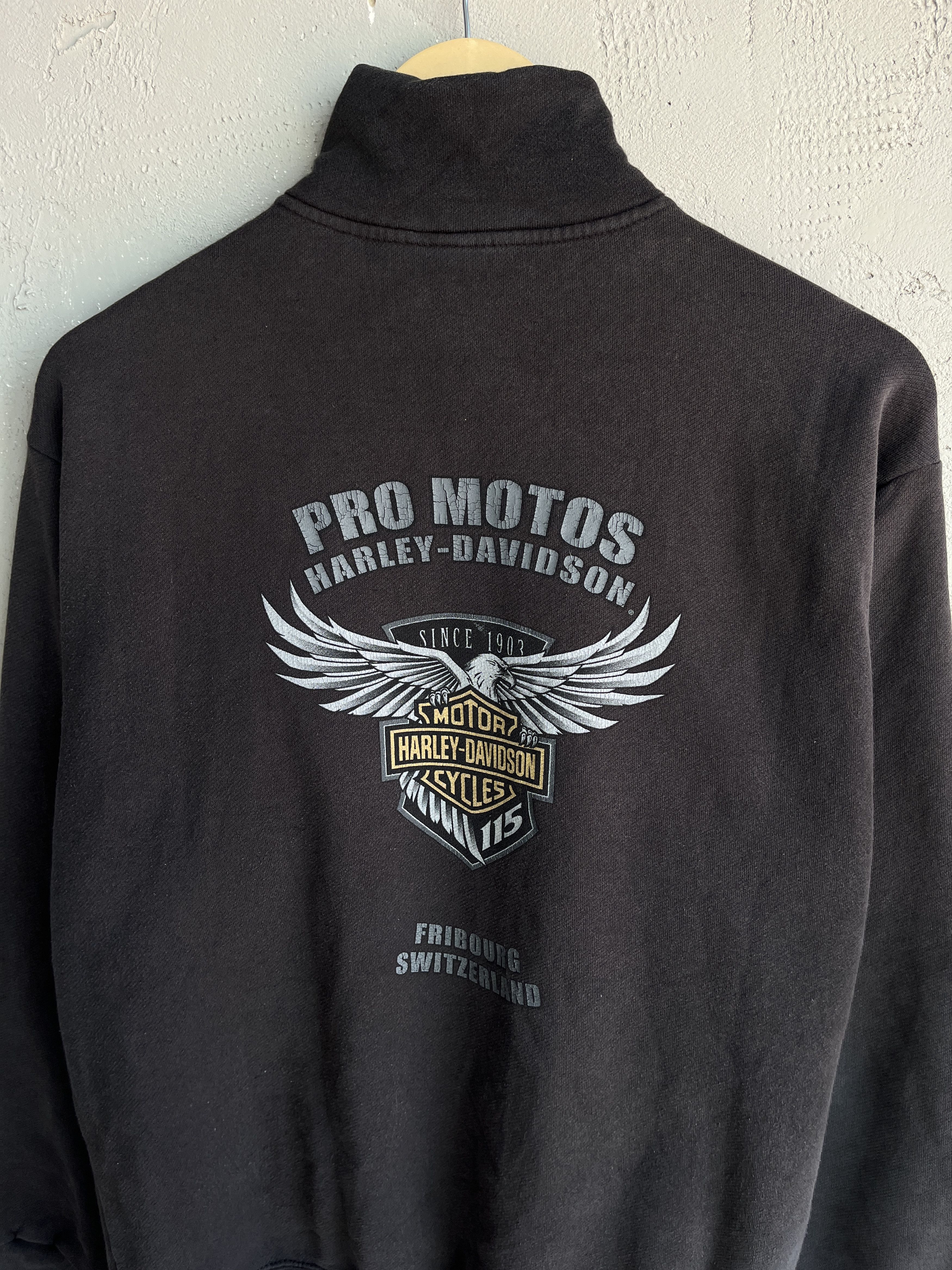 Harley Davidson Vintage Y2K Harley Davidson Faded Eagle Flames Zip Up Size US M / EU 48-50 / 2 - 6 Thumbnail