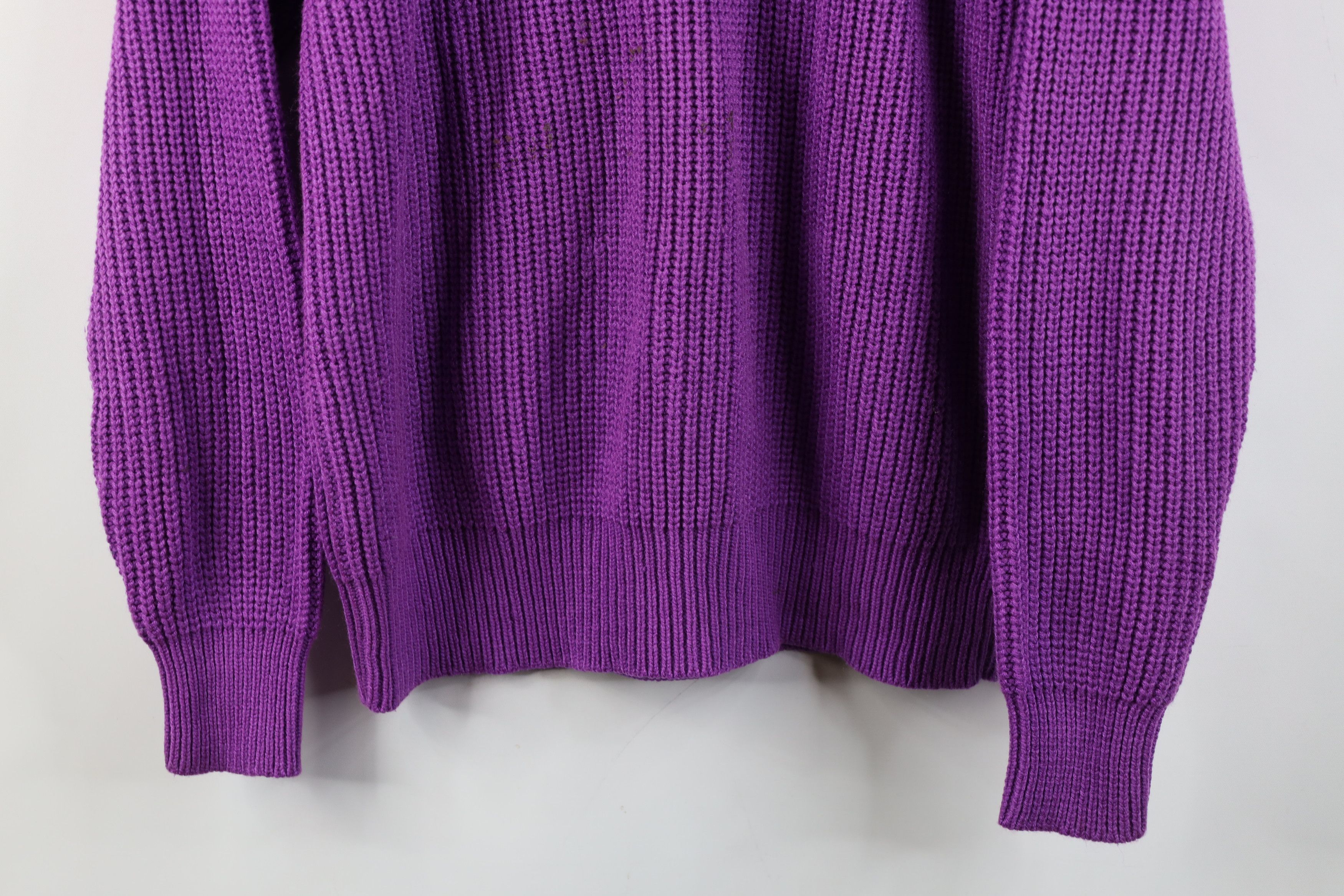 Vintage Vintage 90s Streetwear Blank Chunky Ribbed Knit Sweater Size L / US 10 / IT 46 - 3 Thumbnail