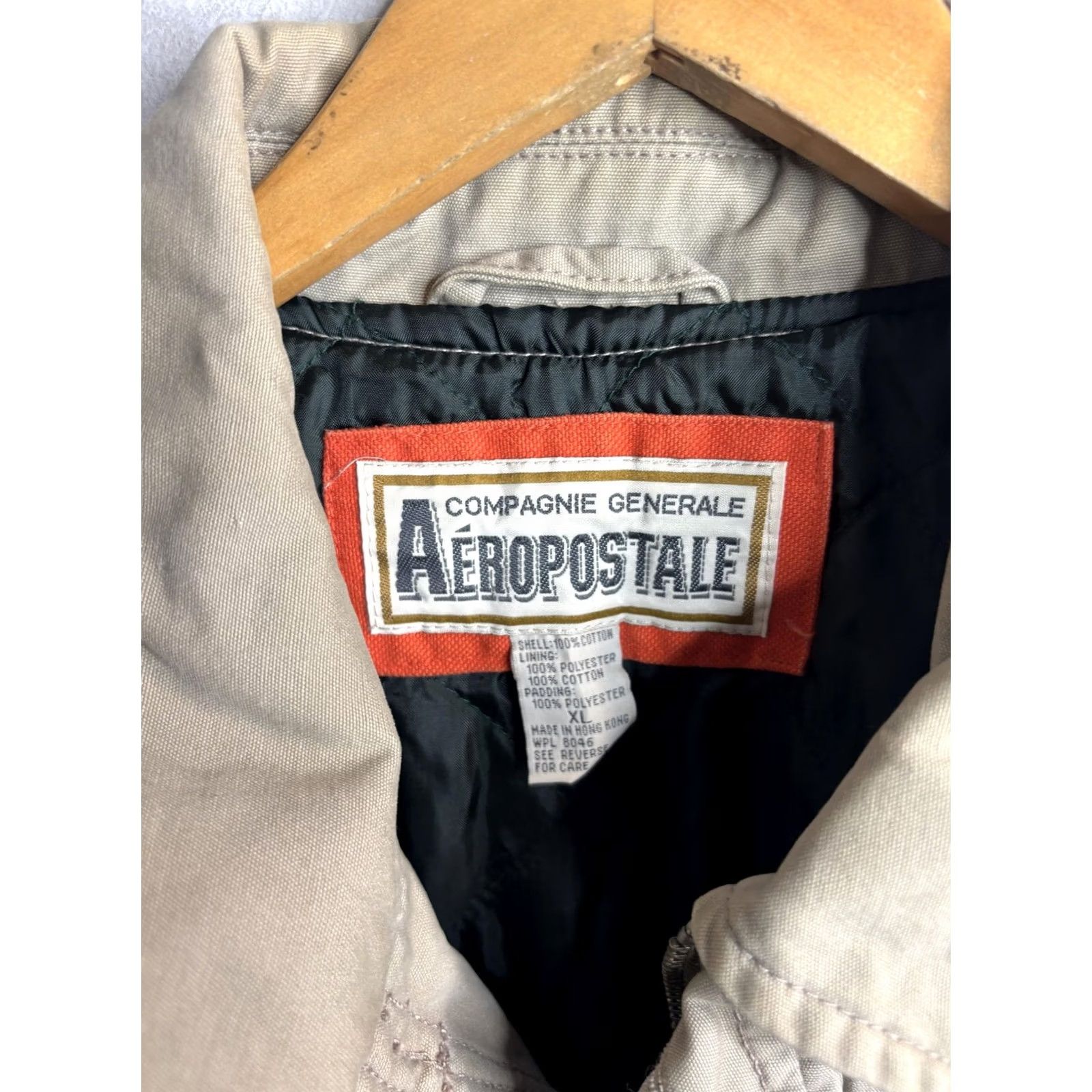 Aeropostale VINTAGE Aeropostale Jacket Mens XL Beige Canvas Military Field Hong Kong 90s Size US XL / EU 56 / 4 - 4 Thumbnail