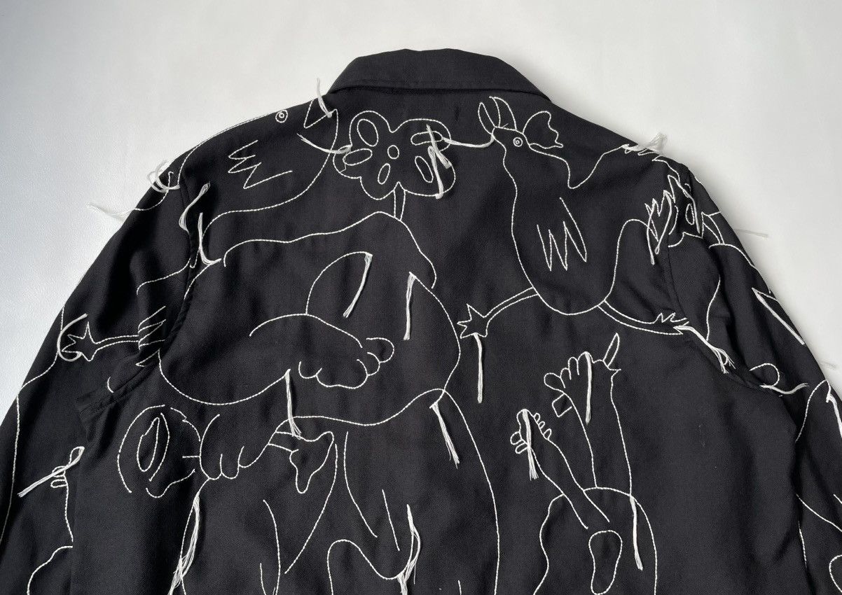 Our Legacy Black Wool Embroidered ‘Heusen’ Shirt Size US M / EU 48-50 / 2 - 13 Thumbnail