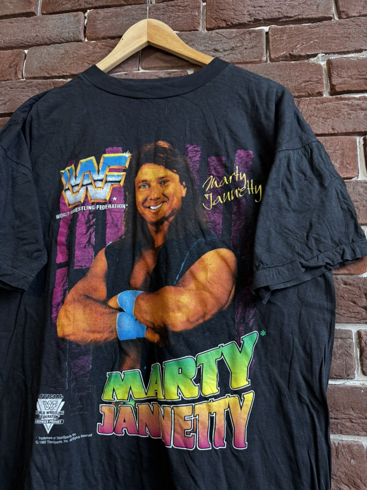 Vintage dry rot Vintage Marty janetty WWF 90s wrestling medium black Size US M / EU 48-50 / 2 - 2 Thumbnail