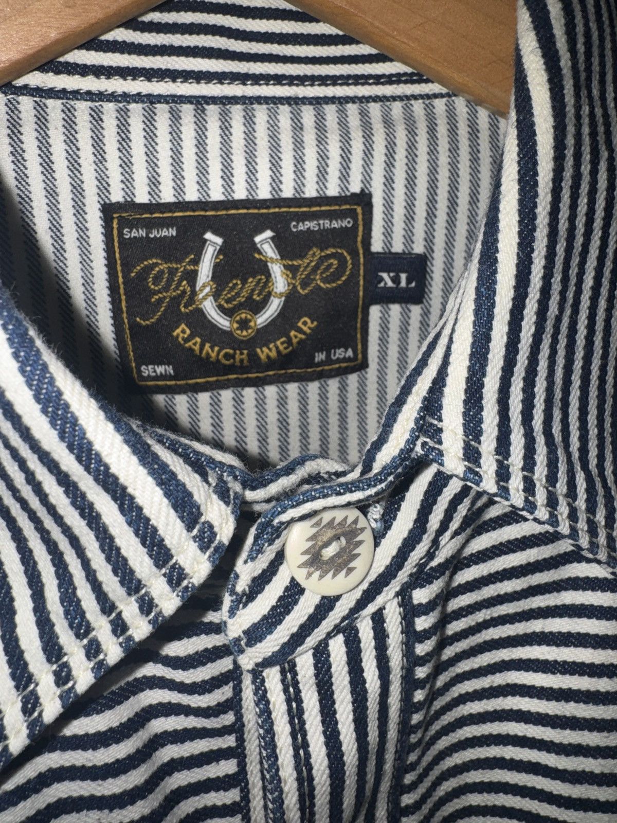 Freenote Cloth Packard Indigo Hickory Stripe 11oz shirt Size US XL / EU 56 / 4 - 4 Thumbnail
