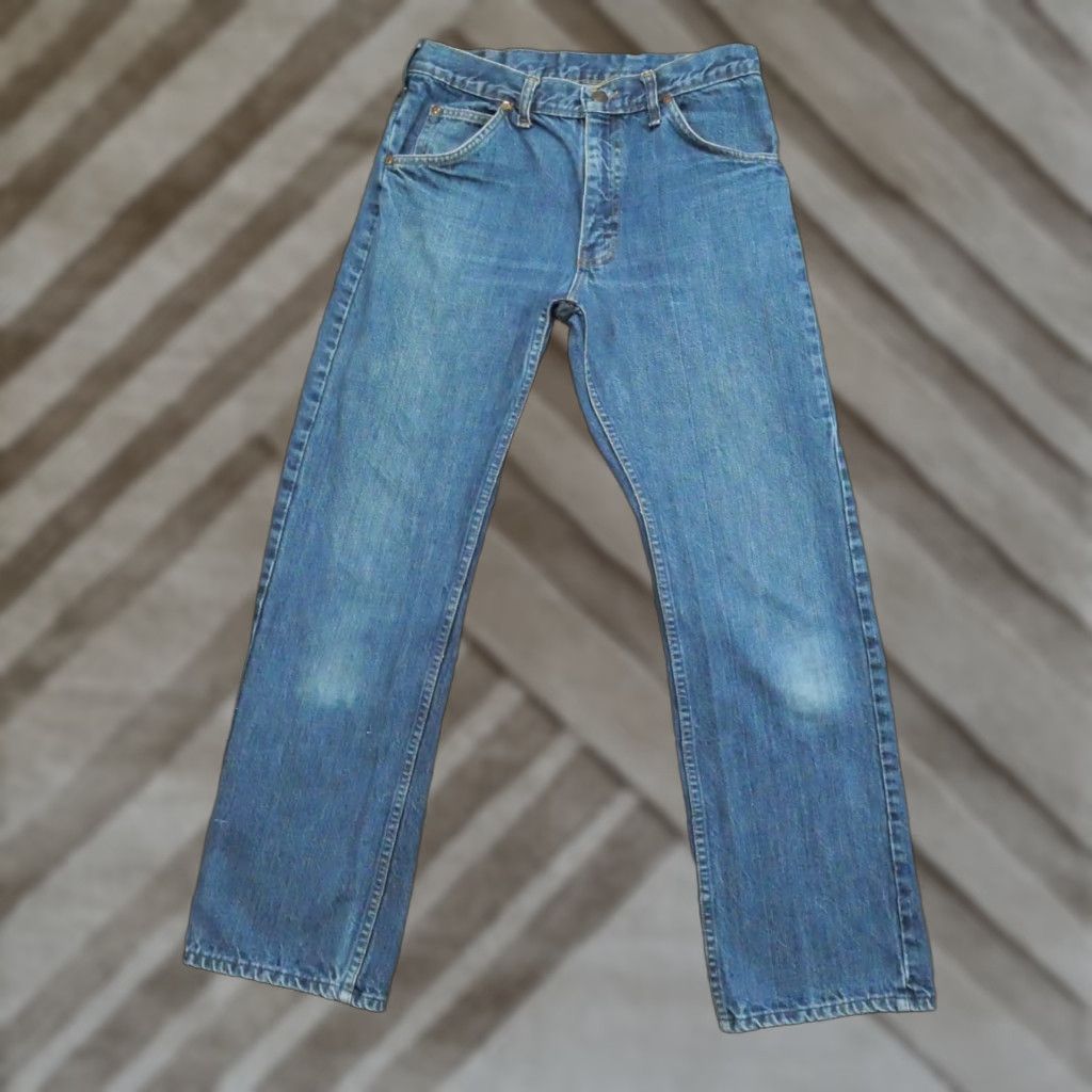 Denime VINTAGE Gauchos Jeans Mens 30x30 Blue Denim Pants Faded Straight Leg 80s Size US 30 / EU 46 - 1 Thumbnail
