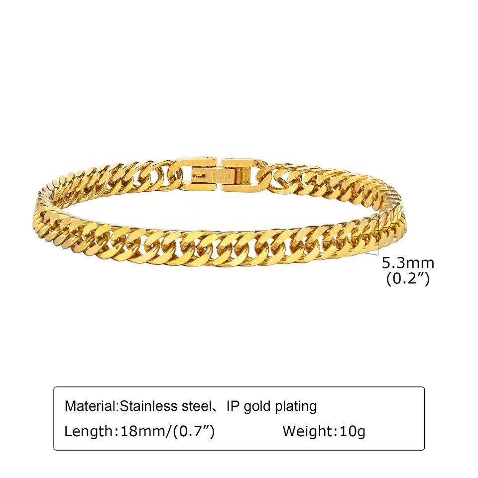 Other 5.3mm Cuban Link Chain Bracelet Size ONE SIZE - 2 Thumbnail