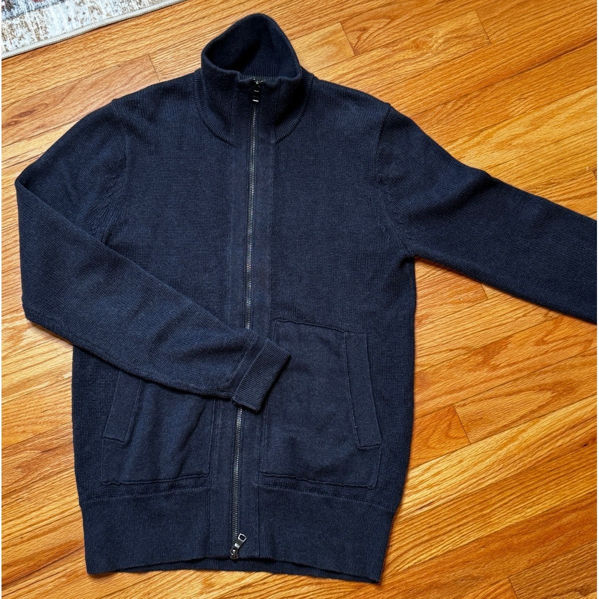 Banana Republic Banana Republic Double Zip Cotton Sweater Navy Fall 2015 Size US S / EU 44-46 / 1 - 12 Thumbnail