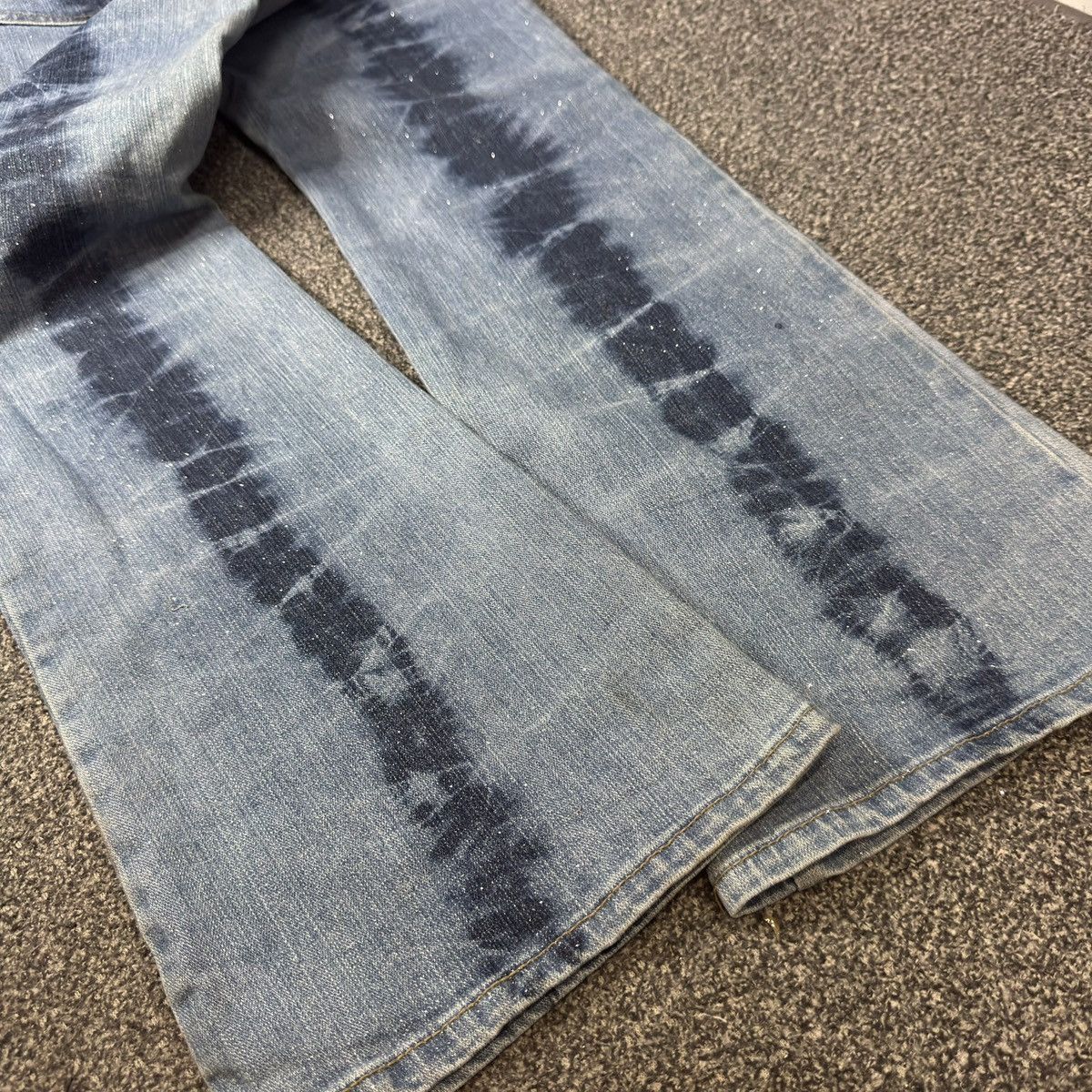 Hysteric Glamour Vintage 90s NWT Flared Glitter Stripe Wash Jeans Y2k Retro Size 32" / US 10 / IT 46 - 8 Thumbnail