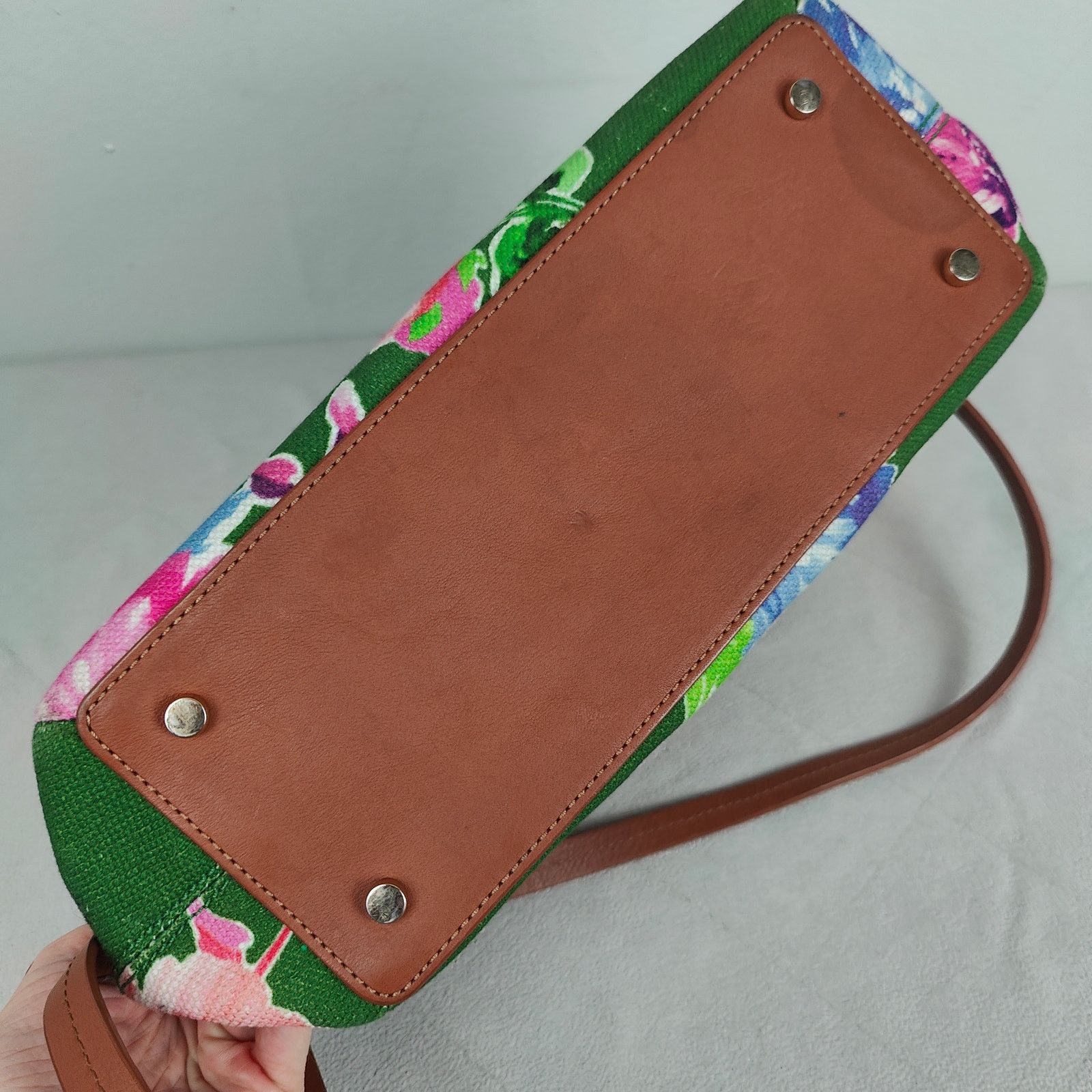 Kate Spade Kate Spade Floral Canvas Bag Green Top Handle Shoulder Strap Size ONE SIZE - 3 Thumbnail