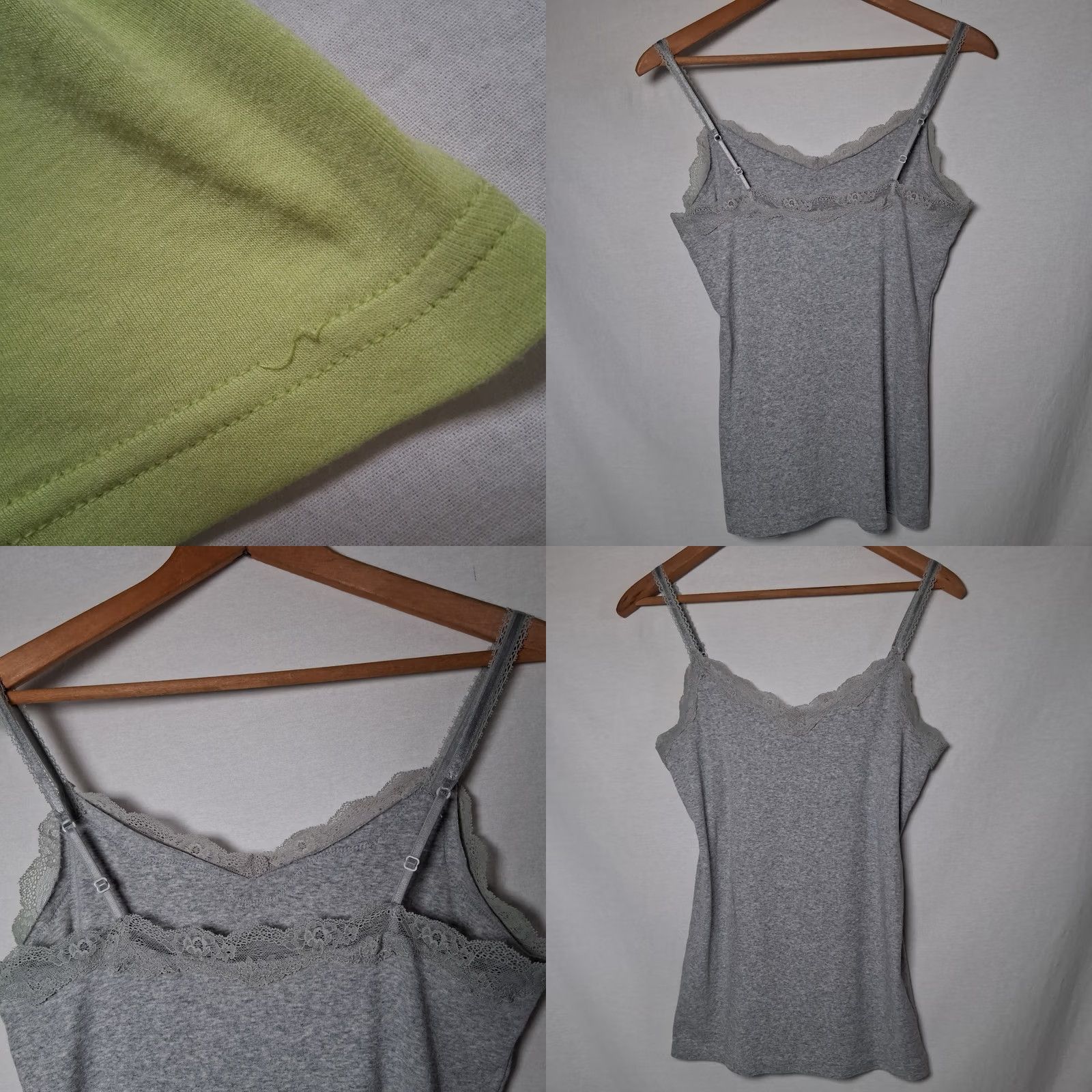 Old Navy VINTAGE Old Navy Lace Trim Cami Tank Top Lot of 3 Women M Pink Gray Lime Green Fairy Y2K Size M / US 6-8 / IT 42-44 - 10 Thumbnail