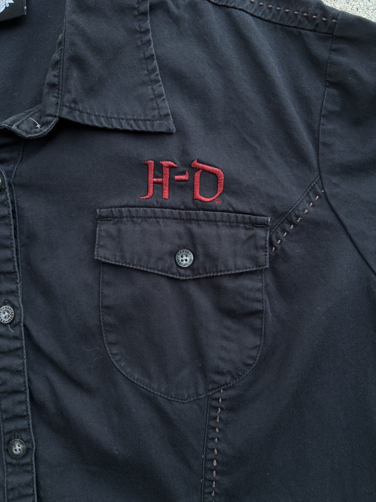 Affliction × Harley Davidson × Roar 2000s Harley Davidson Affliction-Like L/S Button Up Size M Size M / US 6-8 / IT 42-44 - 4 Thumbnail