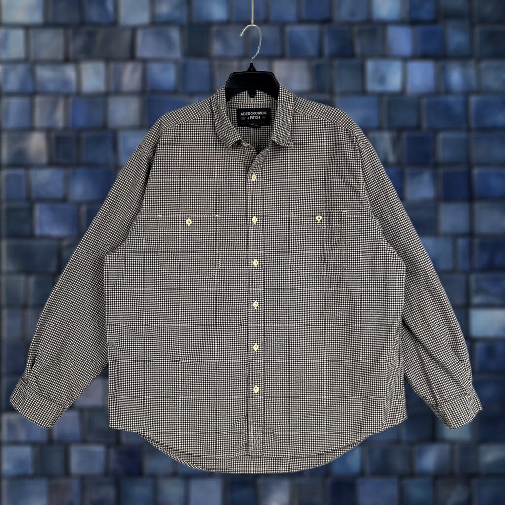 Abercrombie & Fitch VINTAGE Abercrombie & Fitch Shirt Mens Large Blue Beige Plaid Casual Cabin Outdoor Size US L / EU 52-54 / 3 - 1 Thumbnail