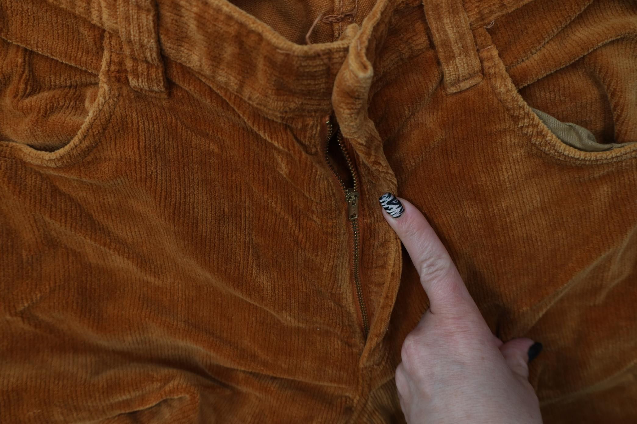 Vintage Vintage 70s Streetwear Corduroy Wide Leg Pants Orange Brown Size US 29 - 7 Thumbnail