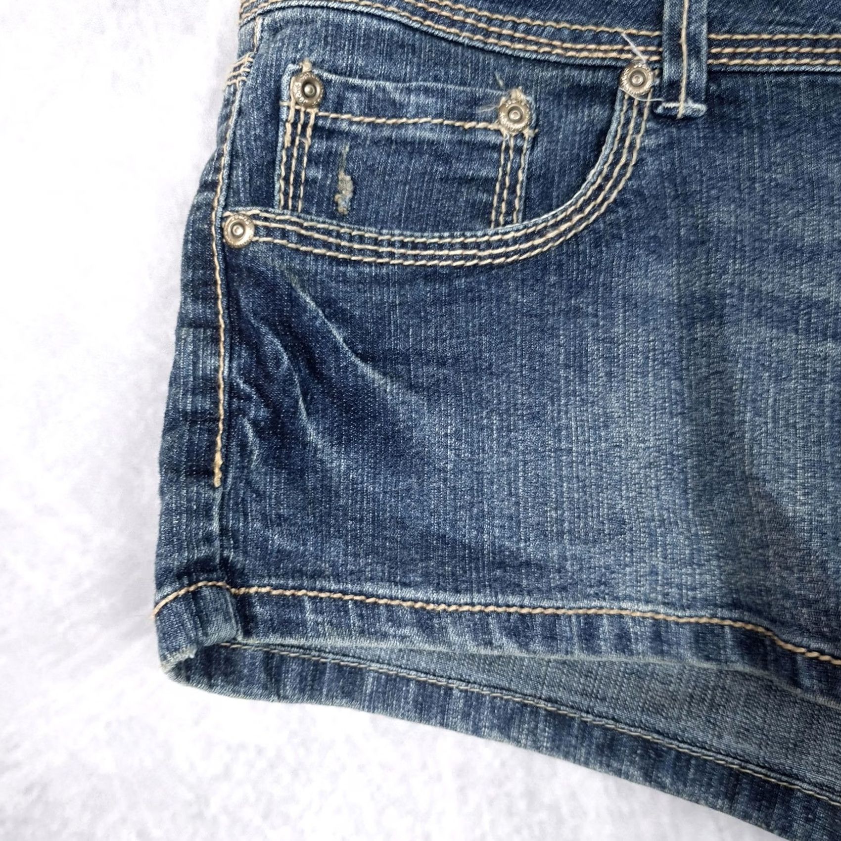 Denime Younique Shorts Jeans 5-Pocket Zip Fly Denim Stretch Blue Womens Juniors 13 Sommer Casual Boys Girls Mens Size 34" / US 12 / IT 48 - 4 Thumbnail