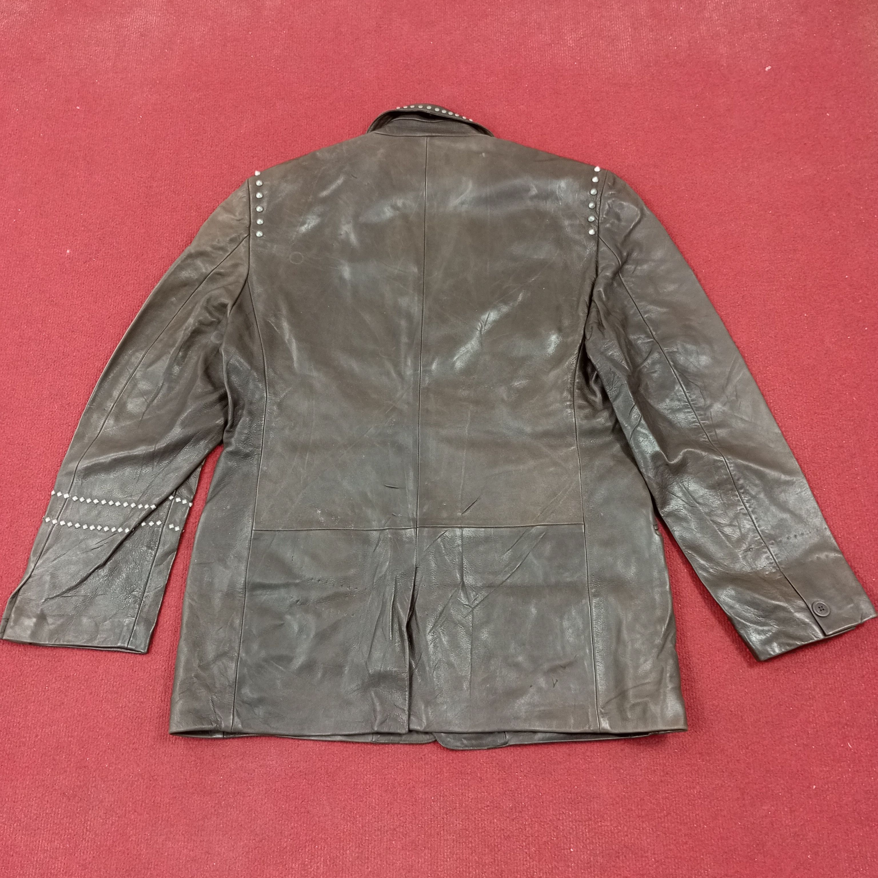 Versace × Vintage Gianni Versace Fashion Brand Leather Blazer Size 38R - 3 Thumbnail