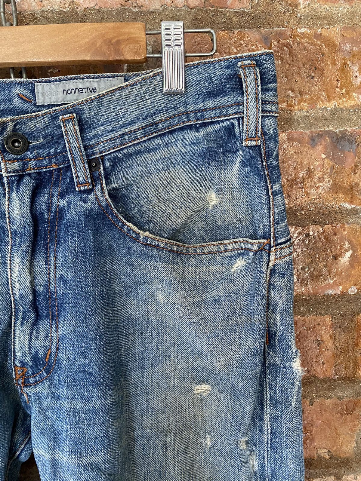 Lad Musician 2000s Nonactive Distressed Dirty Whisker selvedge denim Size US 31 - 6 Thumbnail
