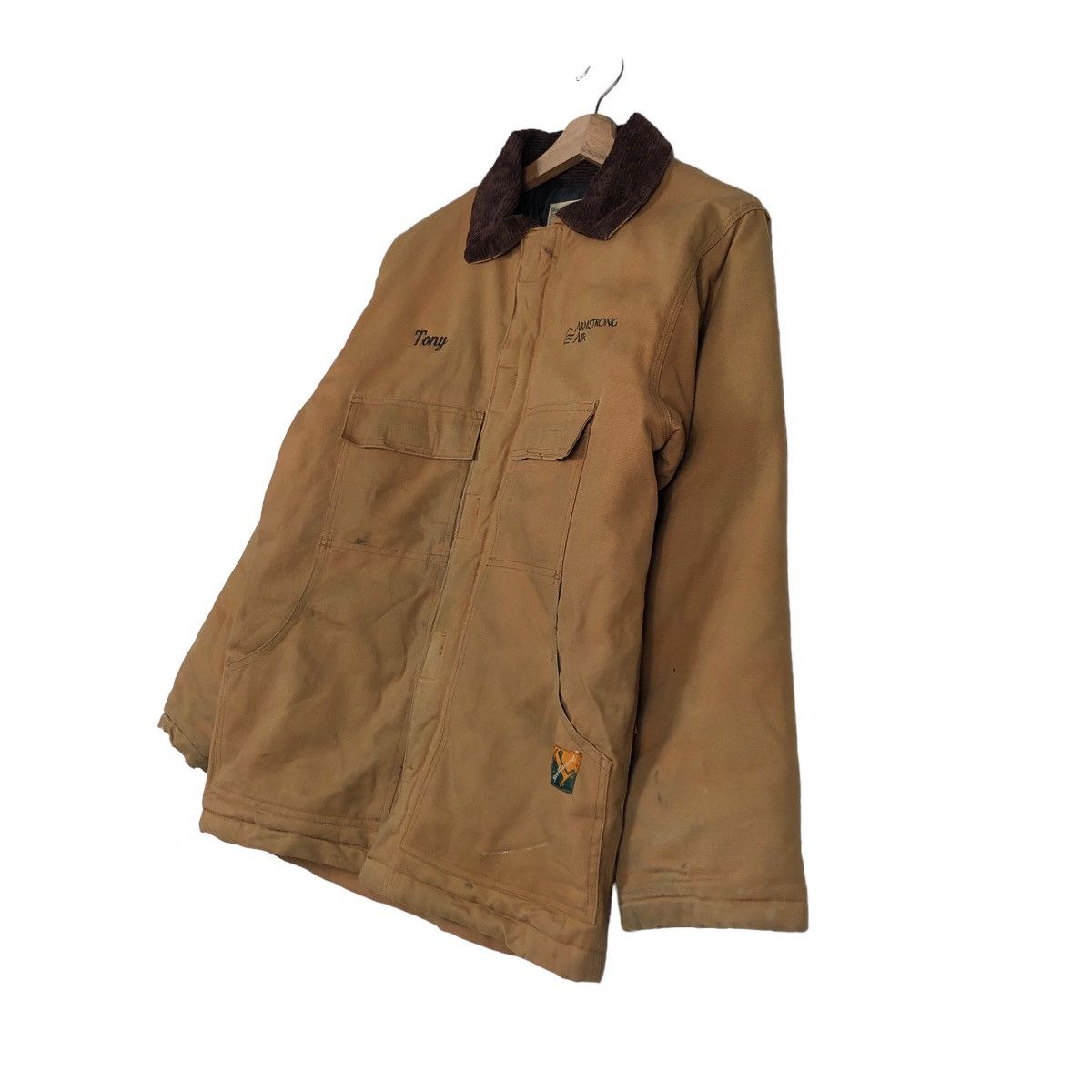 Garment Reproduction of Workers Vintage Wear Guard Chore Duck Canvas Bomber Jacket Carhartt Size US S / EU 44-46 / 1 - 2 Thumbnail