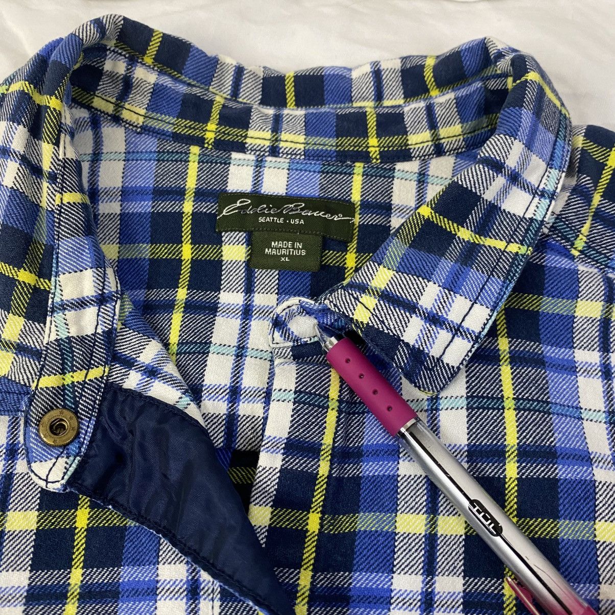 Eddie Bauer Eddie Bauer Dress Shirt Mens Plaid Sz XL Blue Yellow *FLAW Size US XL / EU 56 / 4 - 8 Thumbnail