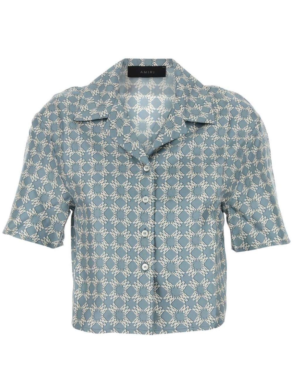 Amiri o1orln1025 MA Quad Shirt in Blue/White Size L / US 10 / IT 46 - 1 Thumbnail