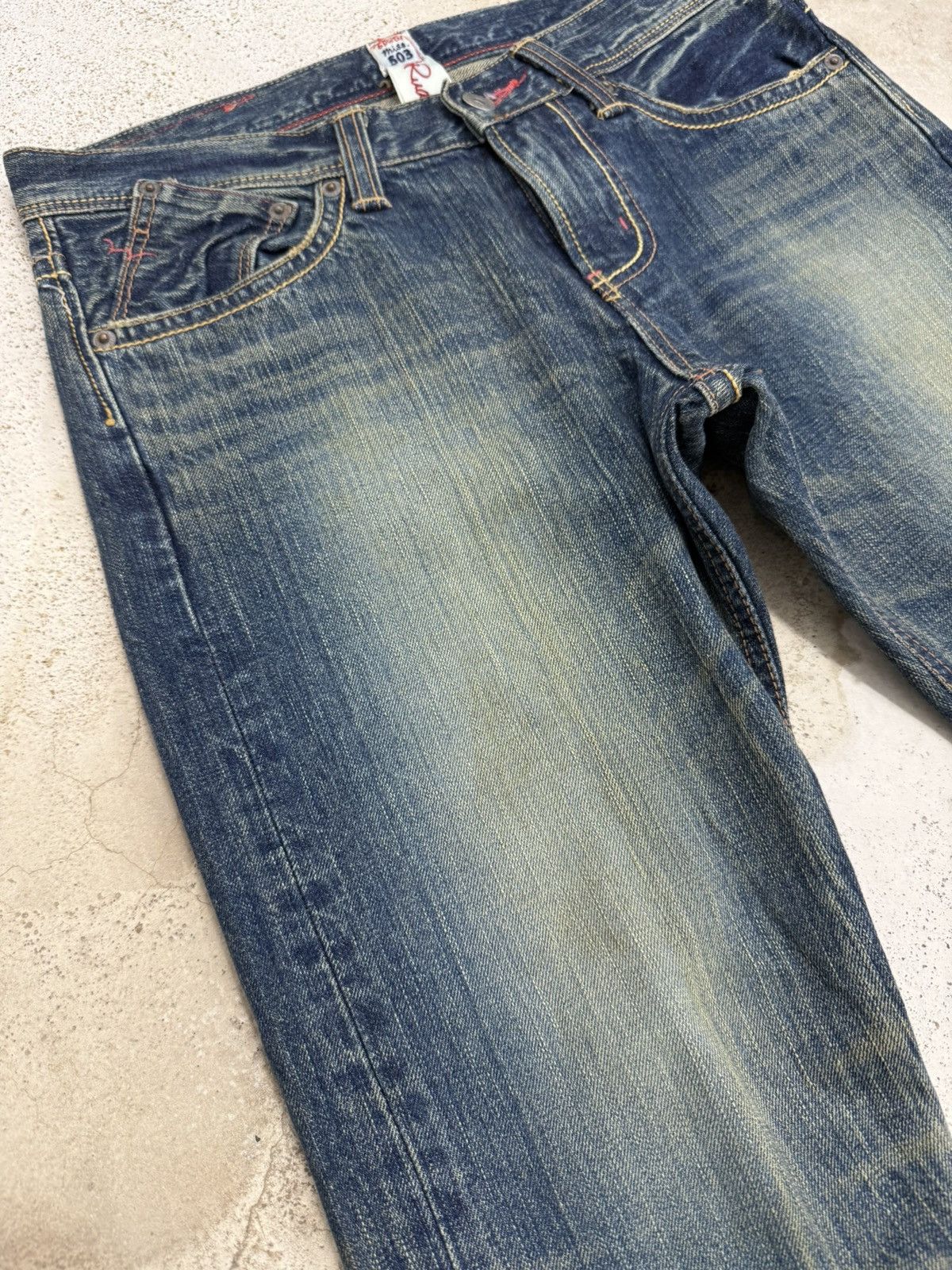 Edwin Vintage Miss 503 Rude Flare Mudwash Unisex Denim Japan Size 29" - 6 Thumbnail