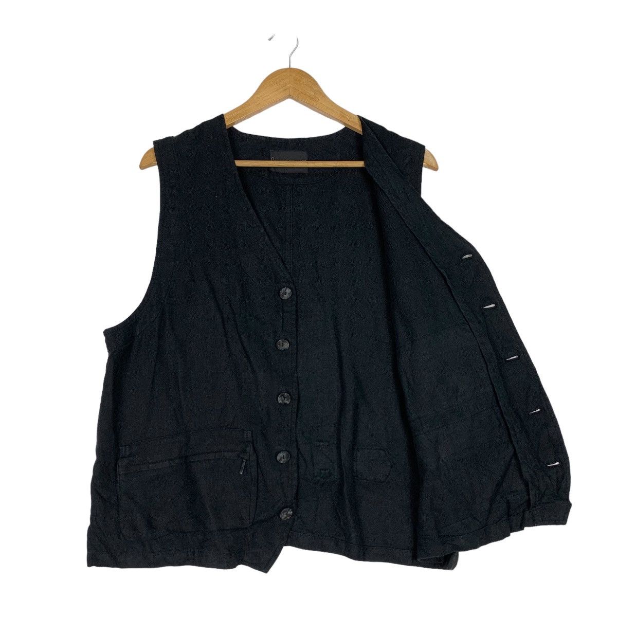 Vintage COMMECI COMMECA Cotton Belted Button Vest #0959-C42 Size US L / EU 52-54 / 3 - 10 Thumbnail