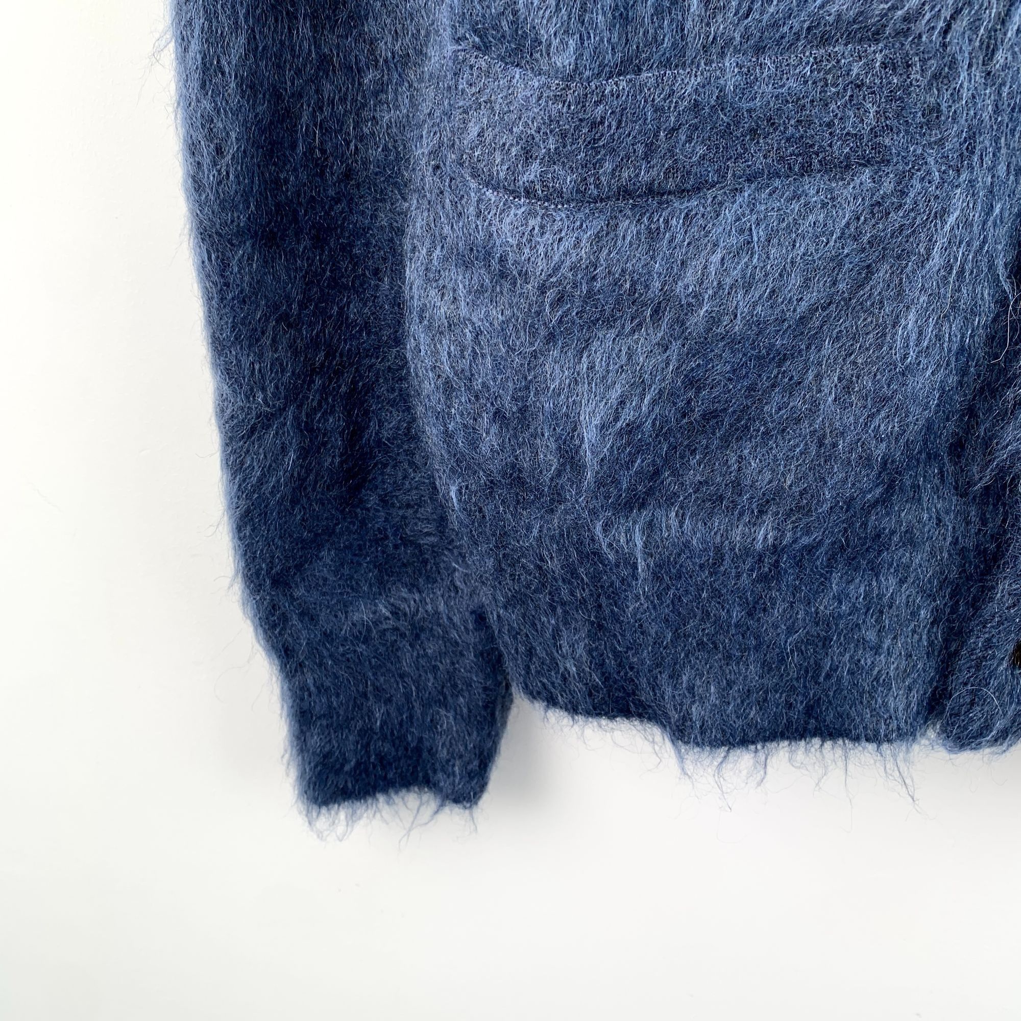 Dior Christian Dior Dark Blue Mohair V-Neck Embroidered Long-Slee Size S / US 4 / IT 40 - 6 Thumbnail