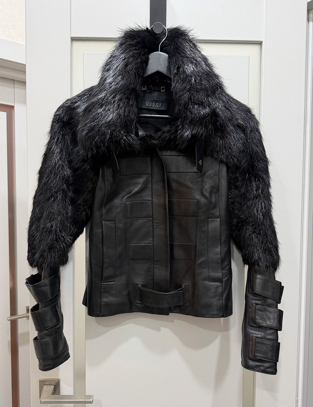 Gucci GUCCI Tom Ford FW2003 Beaver Fur Leather Jacket 2003 Buckles Size S / US 4 / IT 40 - 3 Thumbnail