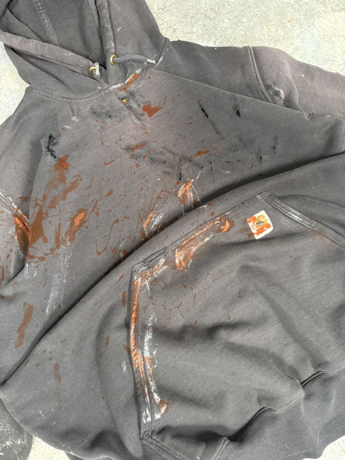 Carhartt × Vintage Vintage Distressed Carhartt Hoodie Size US L / EU 52-54 / 3 - 2 Thumbnail