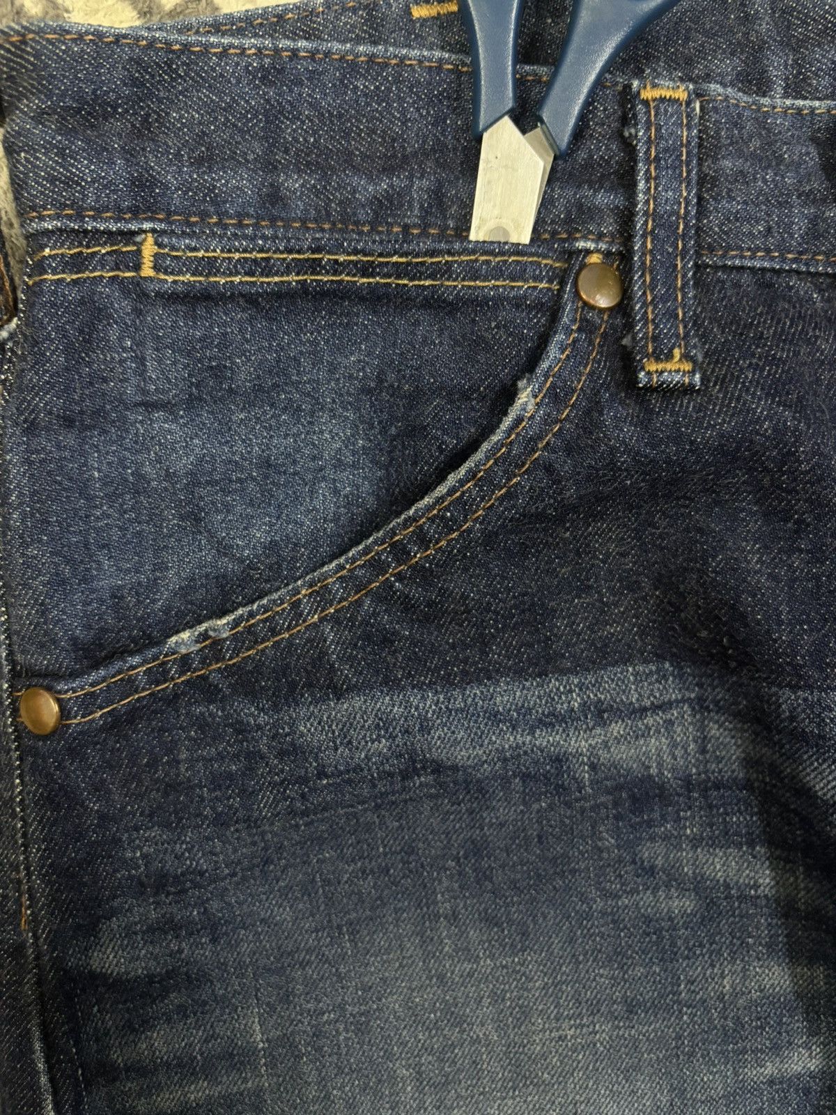 Wrangler Vintage Wrangler Selvedge Blue Wash Baggy Distressed Jeans Size US 29 - 6 Thumbnail