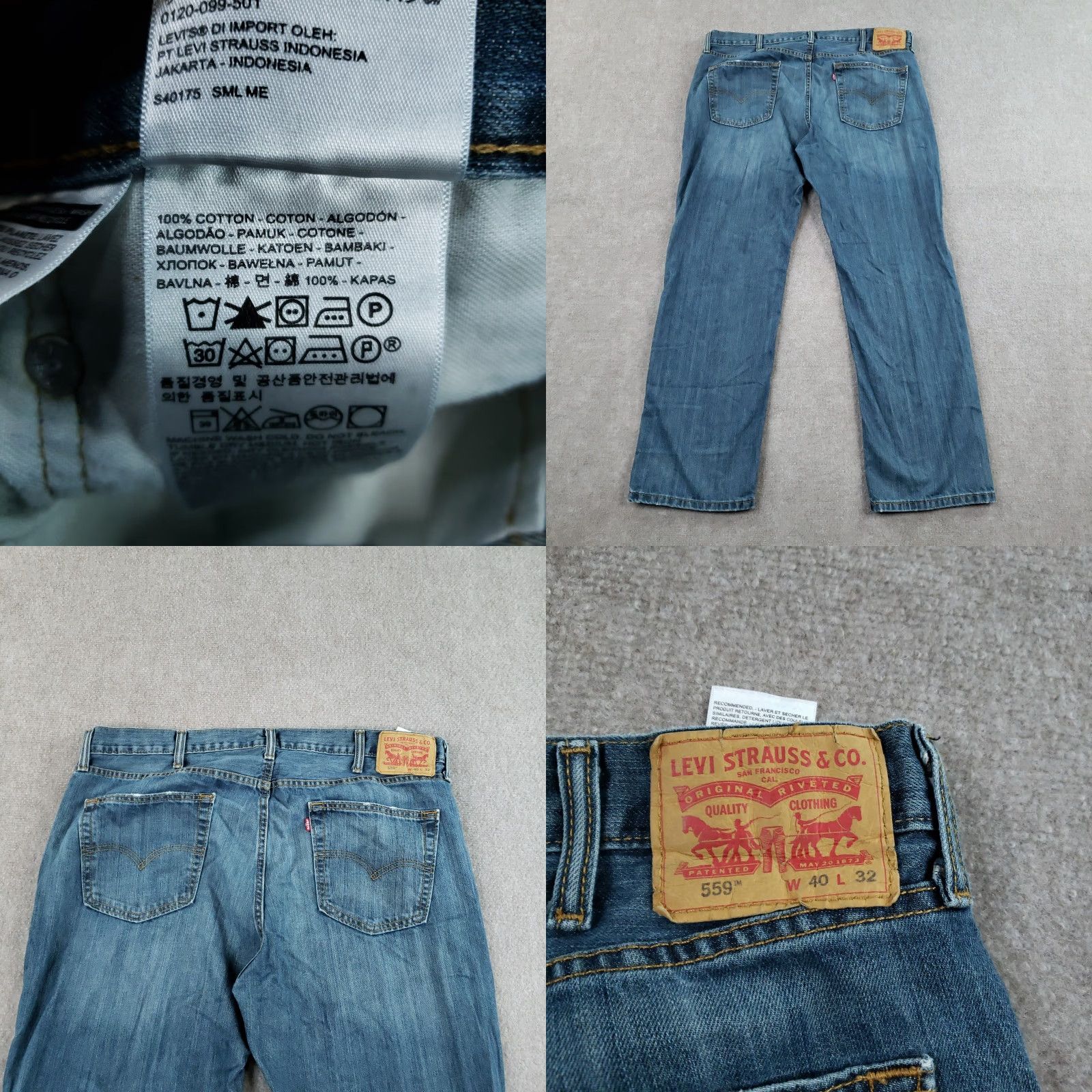 Levi's Levi's 559 Jeans Men 40x32 Blue Denim Relaxed Straight Leg Casual Classic Jeans Size US 40 / EU 56 - 9 Thumbnail