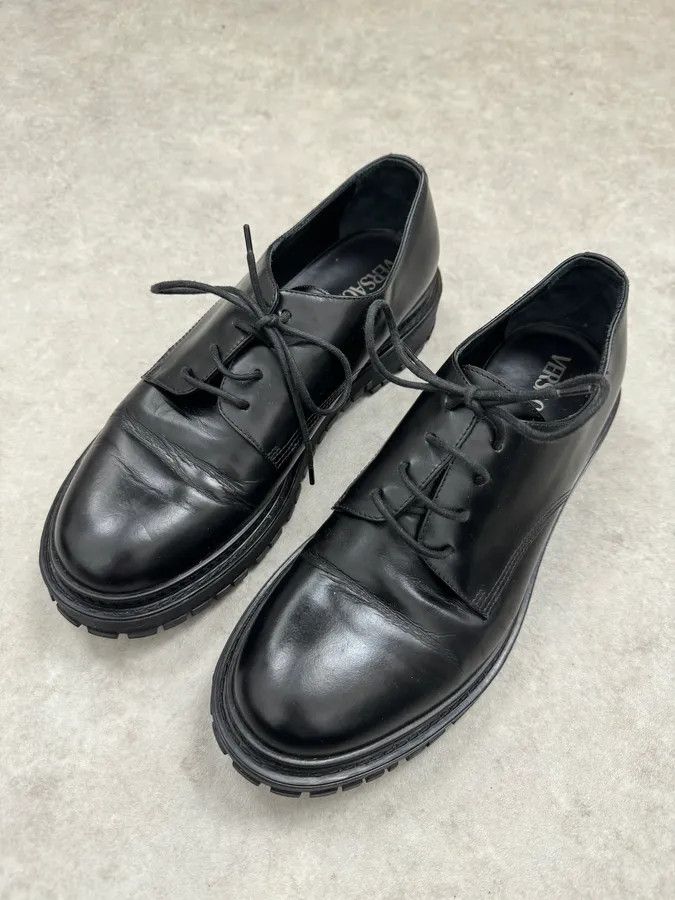 Versace 2000s Versace Black Leather Oxford Derby Boots Size US 10 / EU 43 - 2 Thumbnail
