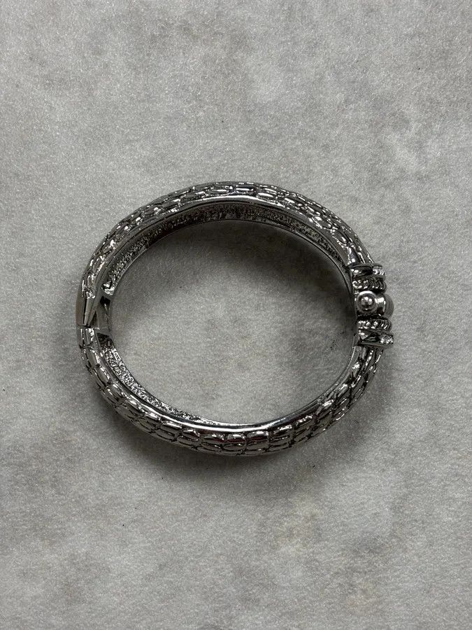 Just Cavalli 2000s Cavalli Crocodile Textured Bangle Bracelet Size ONE SIZE - 4 Thumbnail