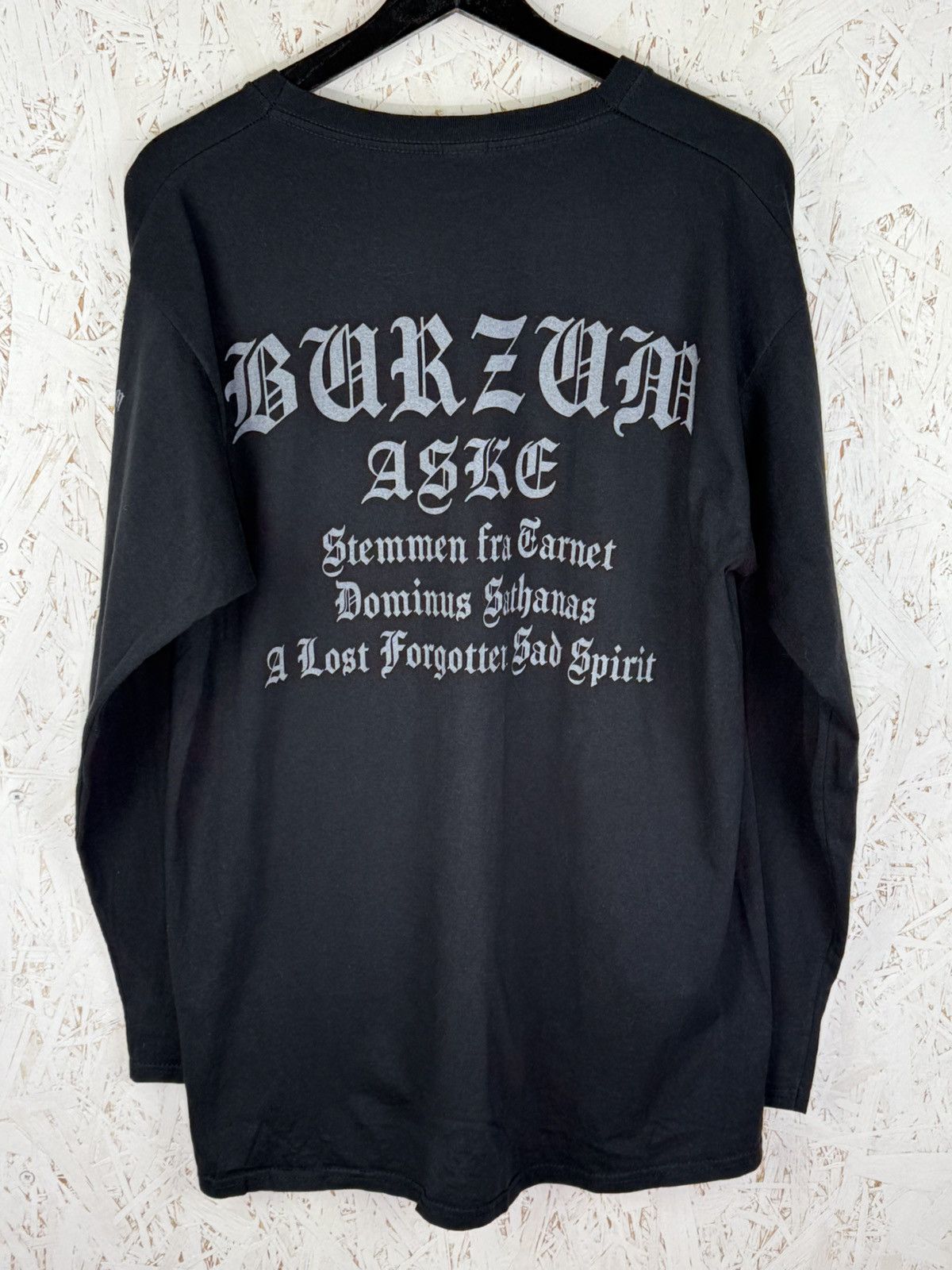 Band Tees Vintage Burzum Aske Black Metal Varg Long Sleeve Black ~XL Size US L / EU 52-54 / 3 - 4 Thumbnail