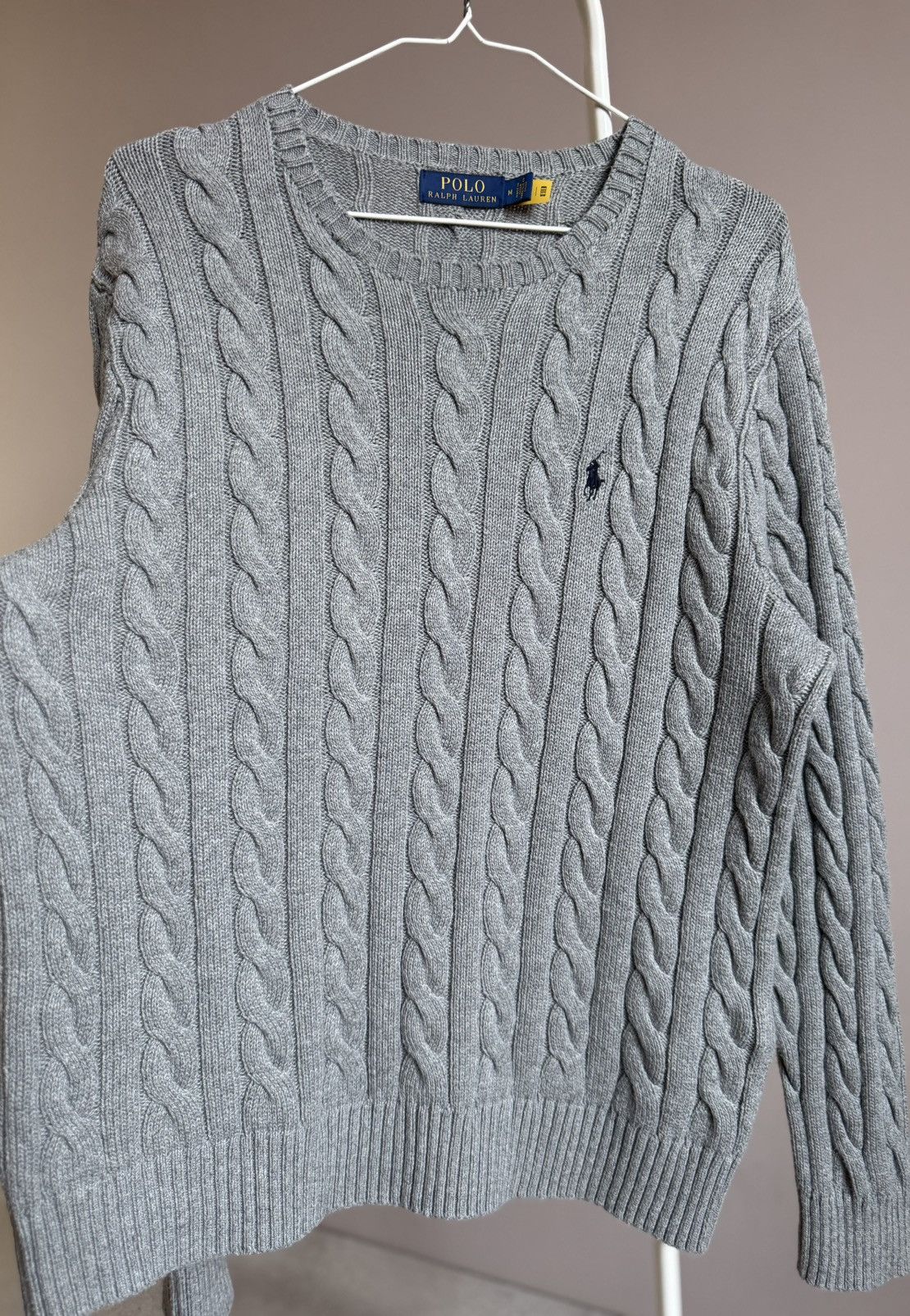 Polo Ralph Lauren Polo Ralph Lauren Cable Knit Cotton Sweater Gray M Size US M / EU 48-50 / 2 - 13 Thumbnail